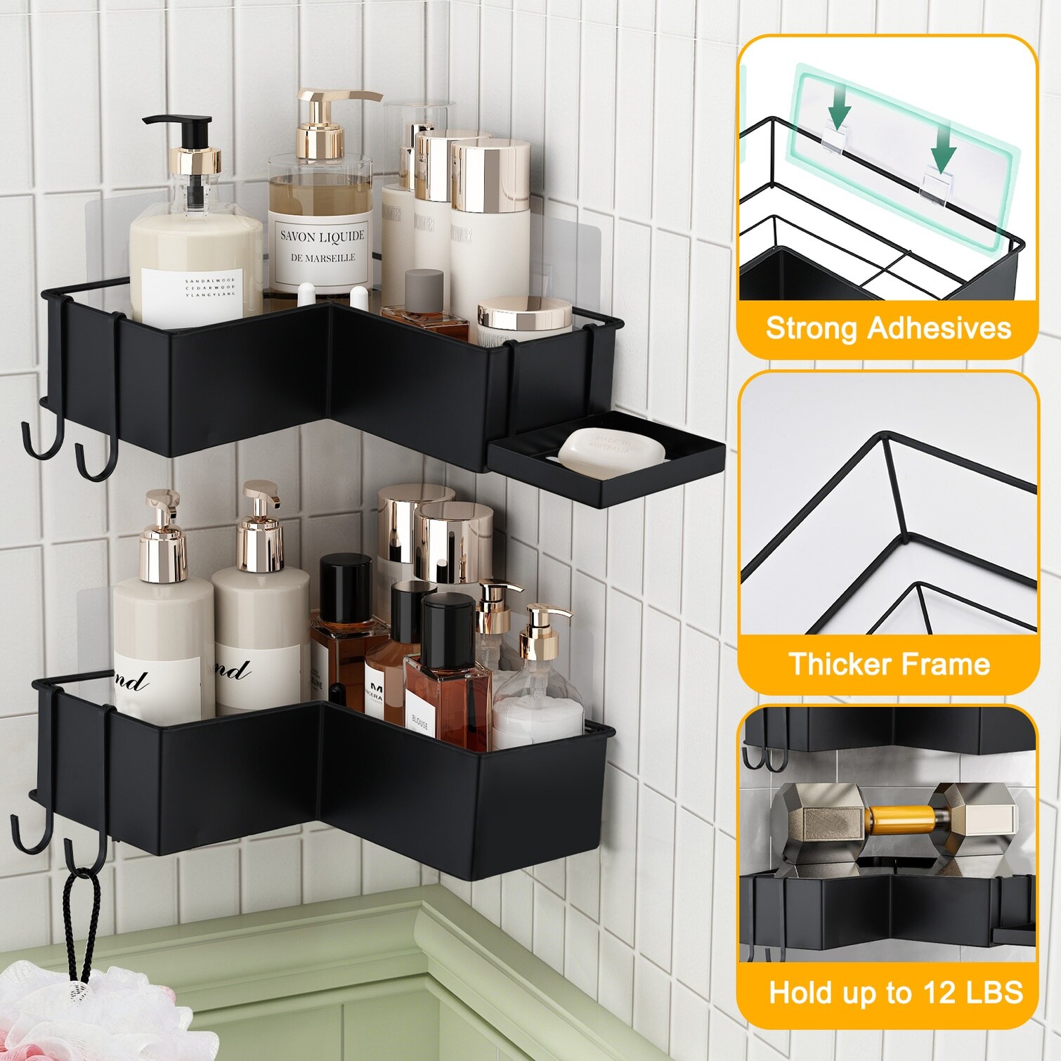 BBabe BZG5PHWVRBQM Bathroom-Shelves - View #3