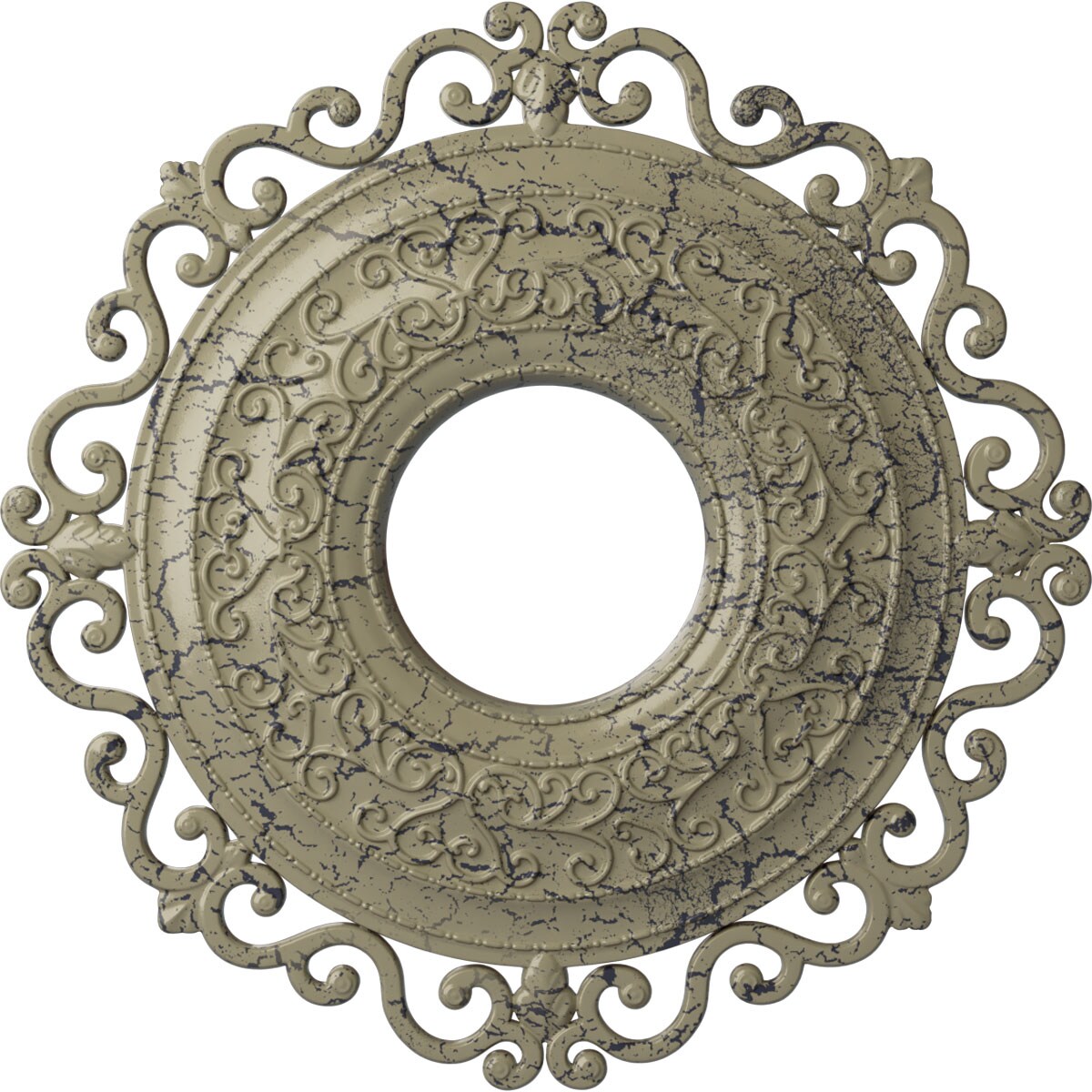 Ekena Millwork CM22ORCSC Orrington 22-in W x 22-in L Painted Castle Stone Crackle Polyurethane Whole Ceiling Medallion