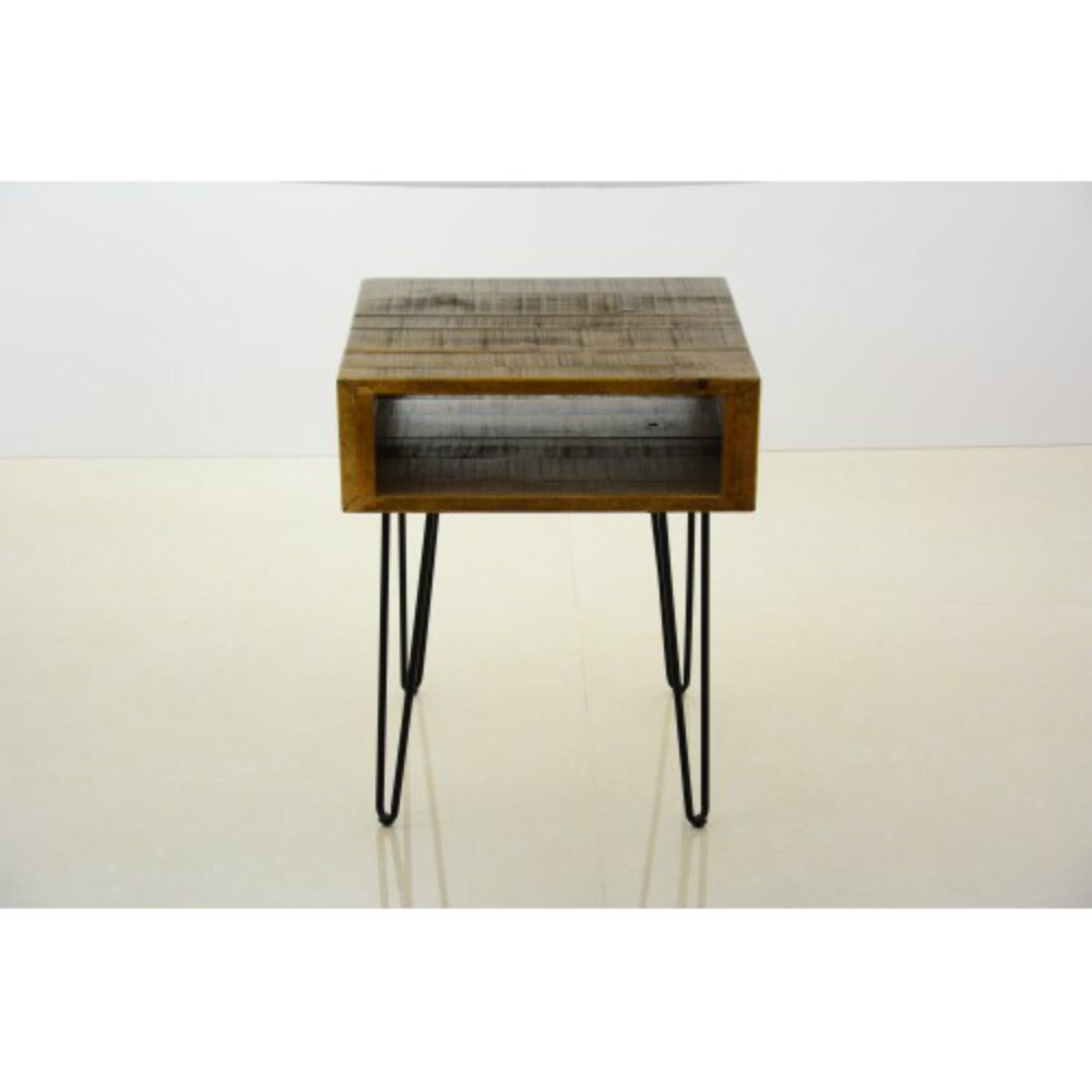 CASAINC LH-G10105965 22-in W x 8.3-in H Brown Wood Modern End Table with Storage Assembly Required