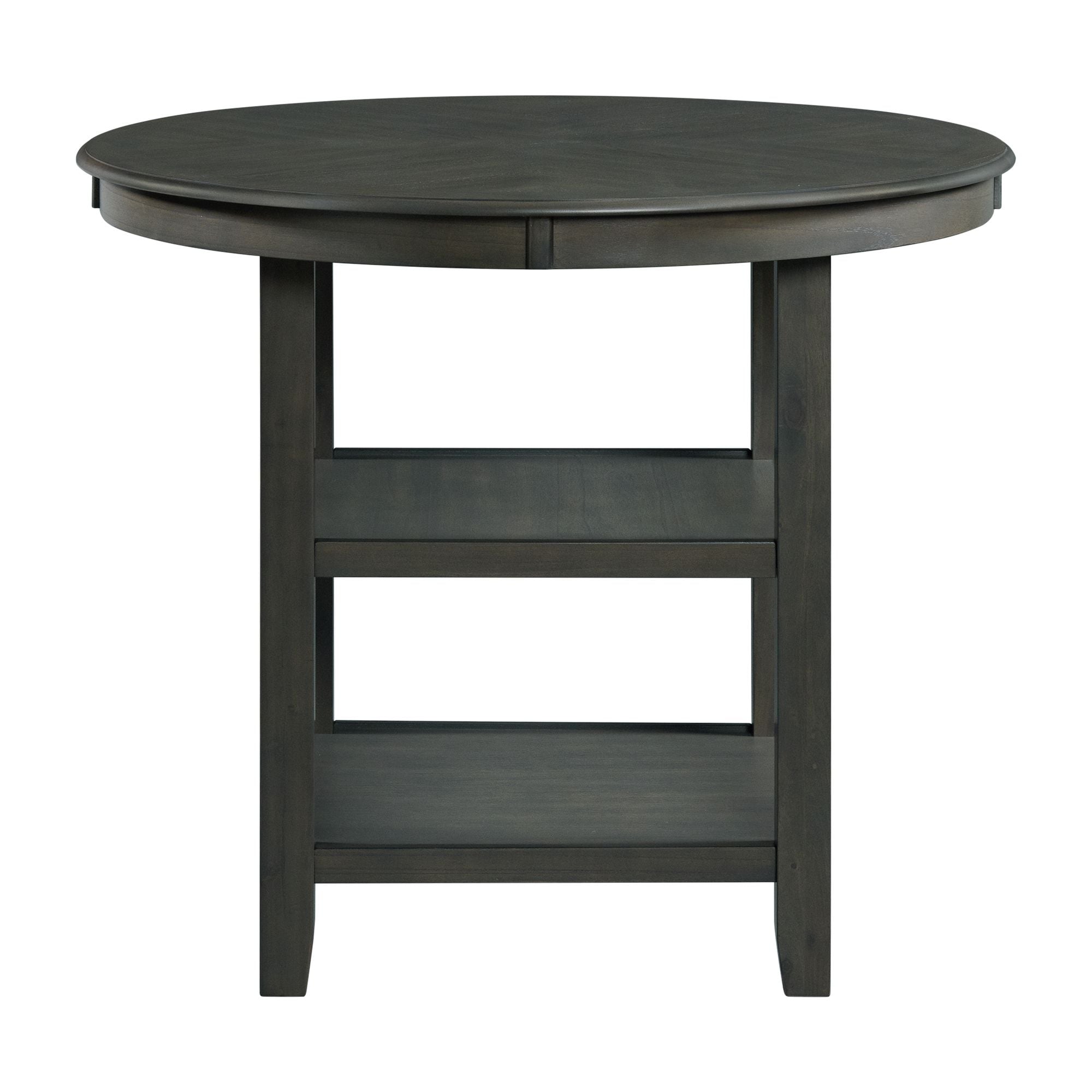 Gray Counter Height Dining Set with Faux Leather Chairs
