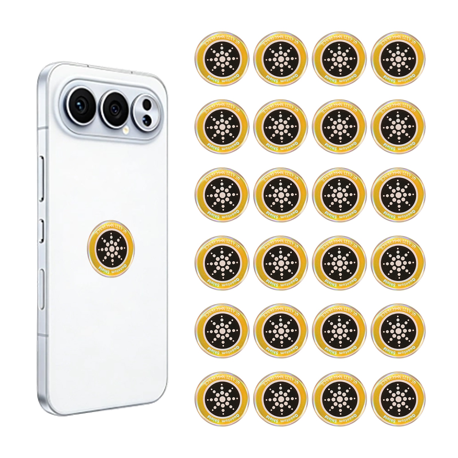 Unique Bargains 24pcs Phone Protection Stickers (1.1-Inch) Blocker Equipment Stickers for Smart Phones/Tablets/Laptops/TV/Electronic Devices Gold Black #S26062501UX2160
