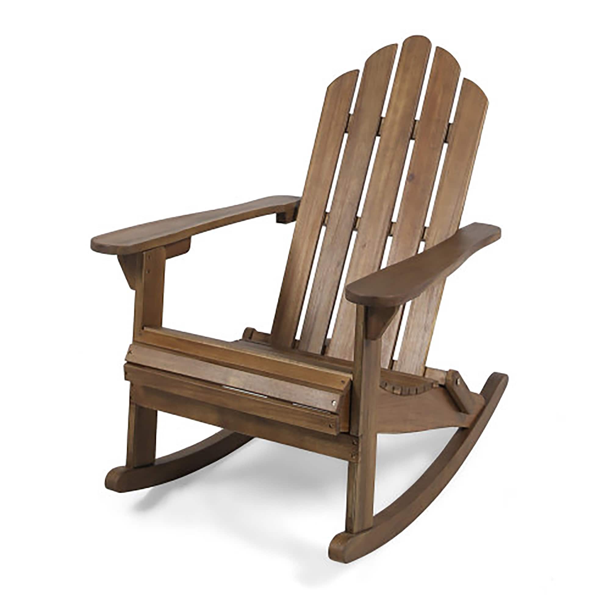 CASAINC CR-D0102HEVS77 Adirondack Chair Dark Brown Wood Frame Stationary Adirondack Chair with Slat Seat