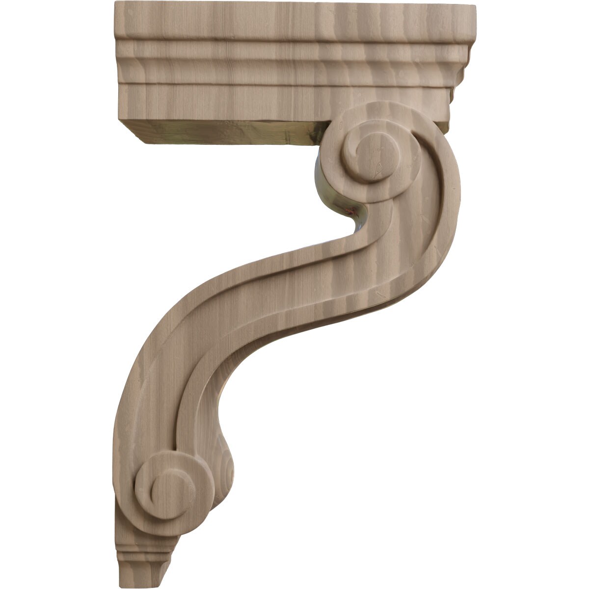 13" Hand-Carved Walnut Wood Corbel