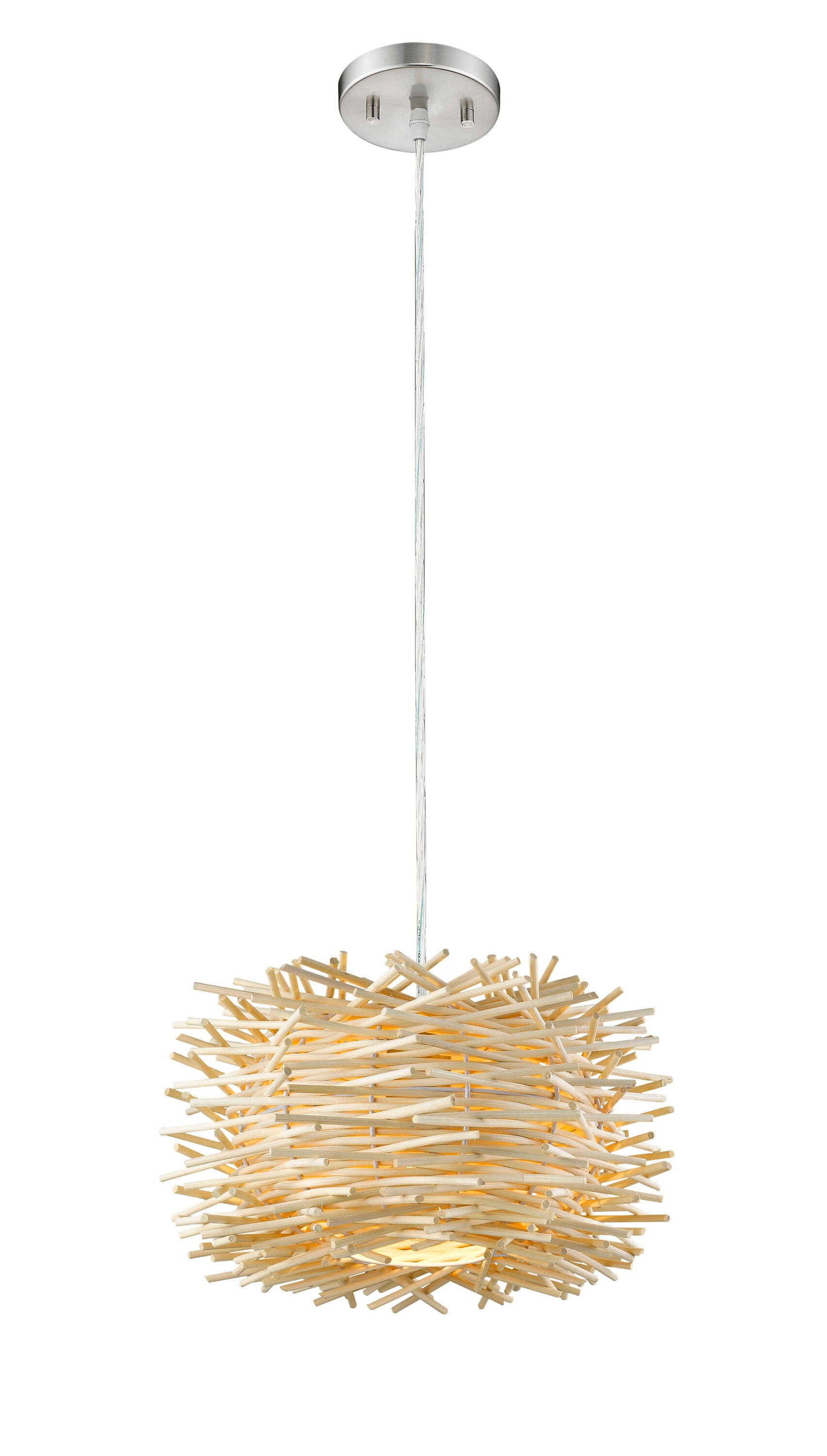 Z-Lite Sora Brushed Nickel Modern/Contemporary Drum Hanging Pendant ...