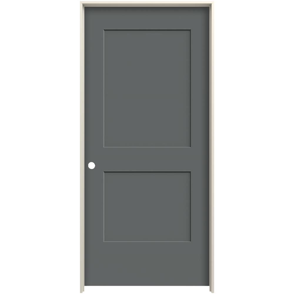 JELD-WEN LOWOLJW226100353 28-in x 80-in Granite Solid Core 2-panel Square Right Hand Smooth Prefinished Molded Composite Flat Jamb Single Prehung Interior Door