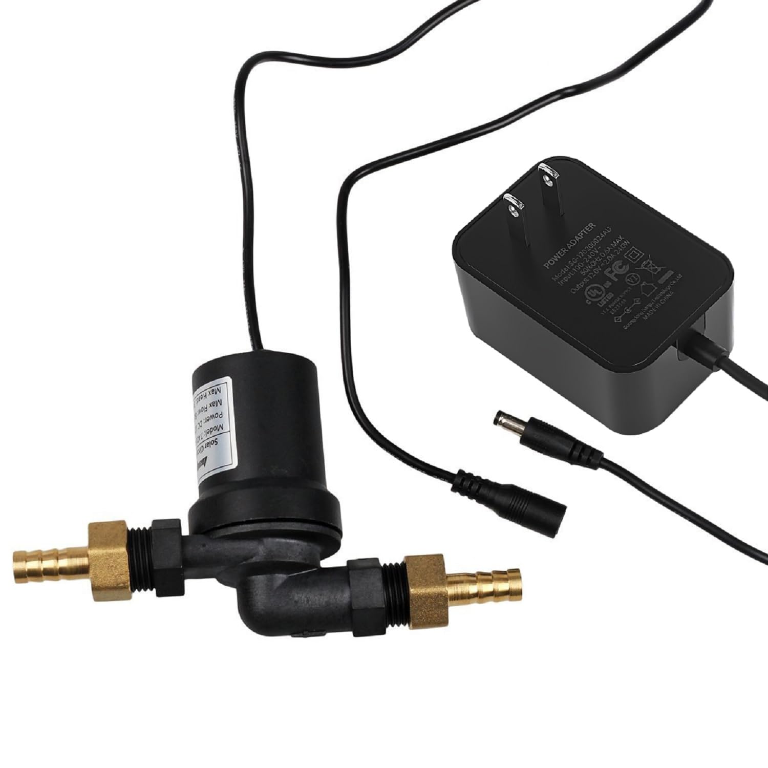 AKSCYZM DC 12V Solar Hot Water Heater Circulation Pump with Power Adapter Low Noise 3M Head 8LPM Flow Rate durable home and garden accessory #LAK0811K440