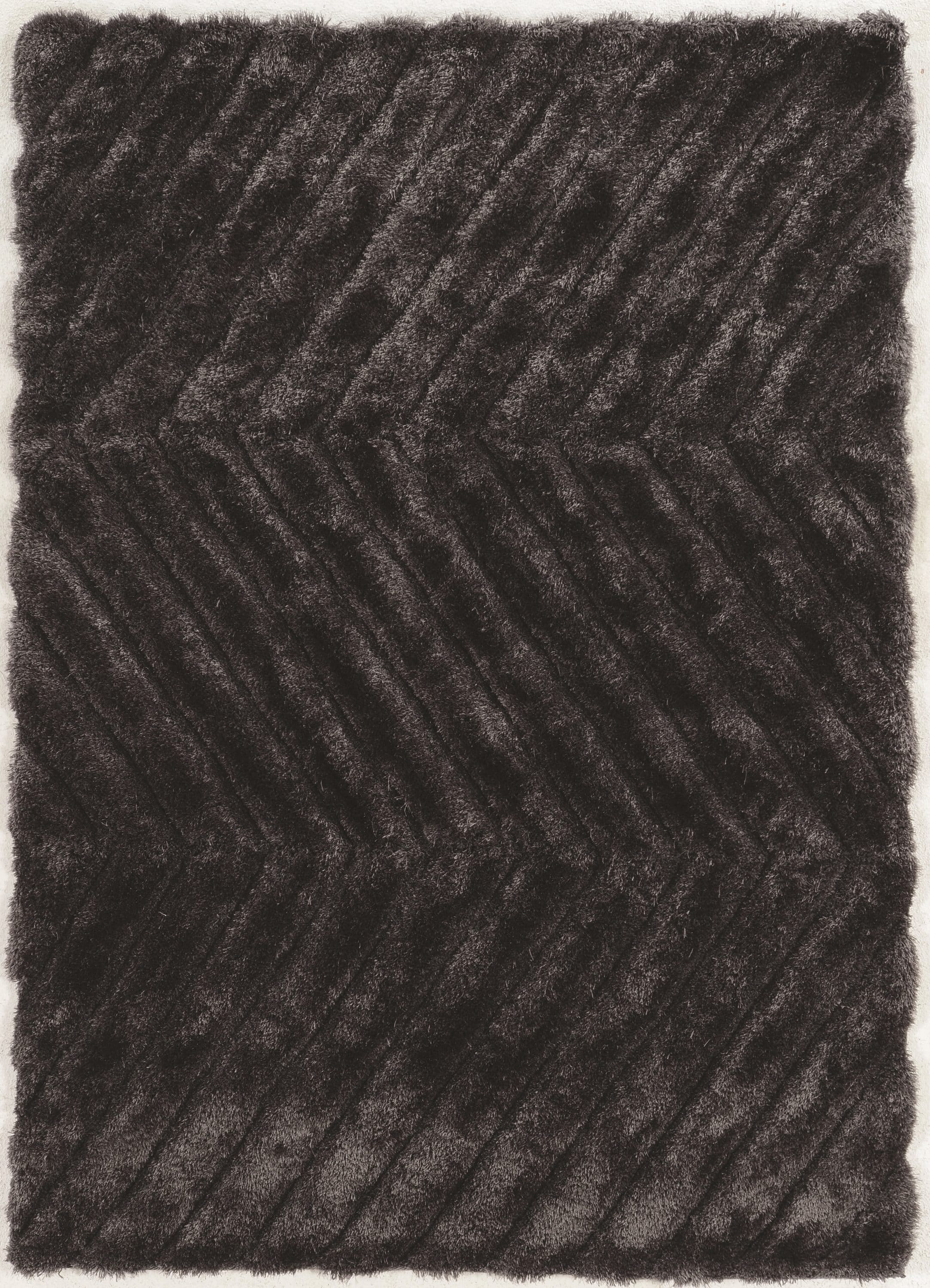 Linon RUG-LK0457 Links 5 X 7 (ft) Frieze Charcoal Polyester Indoor Solid Area Rug