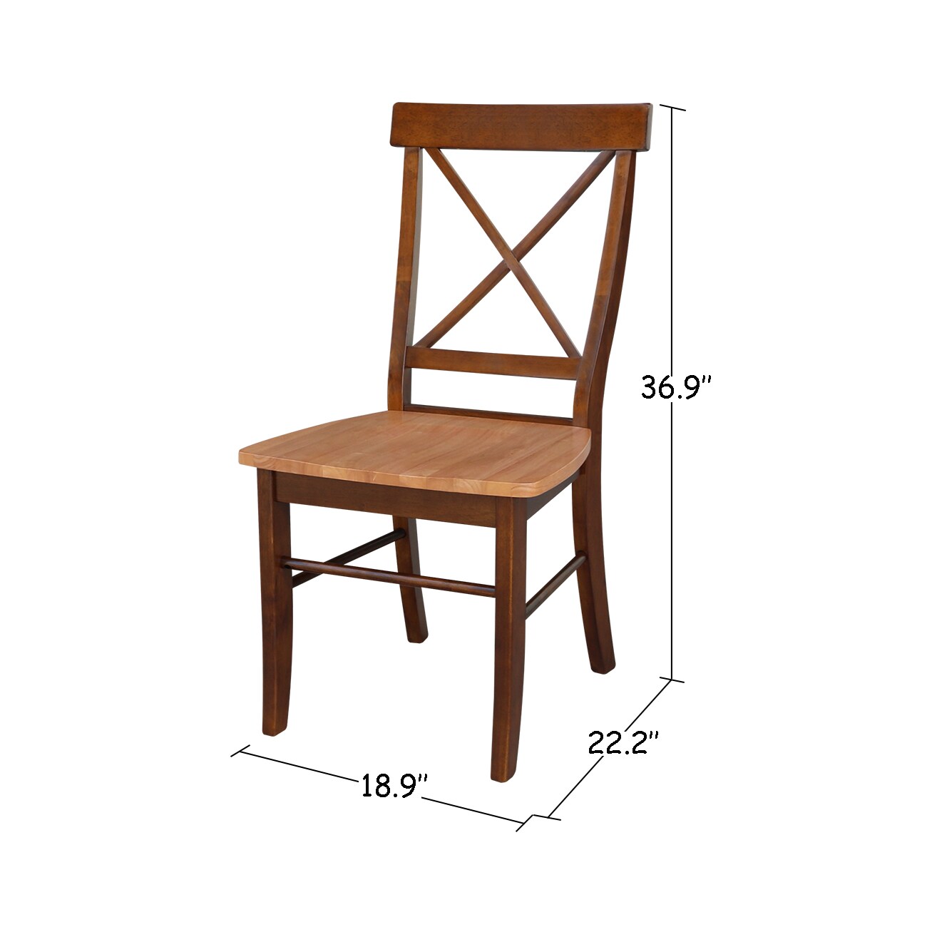 International Concepts Set of 2 Traditional Dining Side Chair (Wood ...