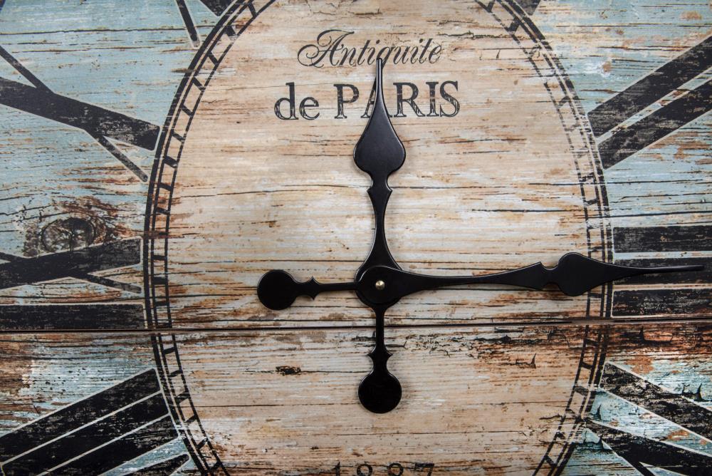 Oversized Turquoise Distressed Wood Oval Wall Clock