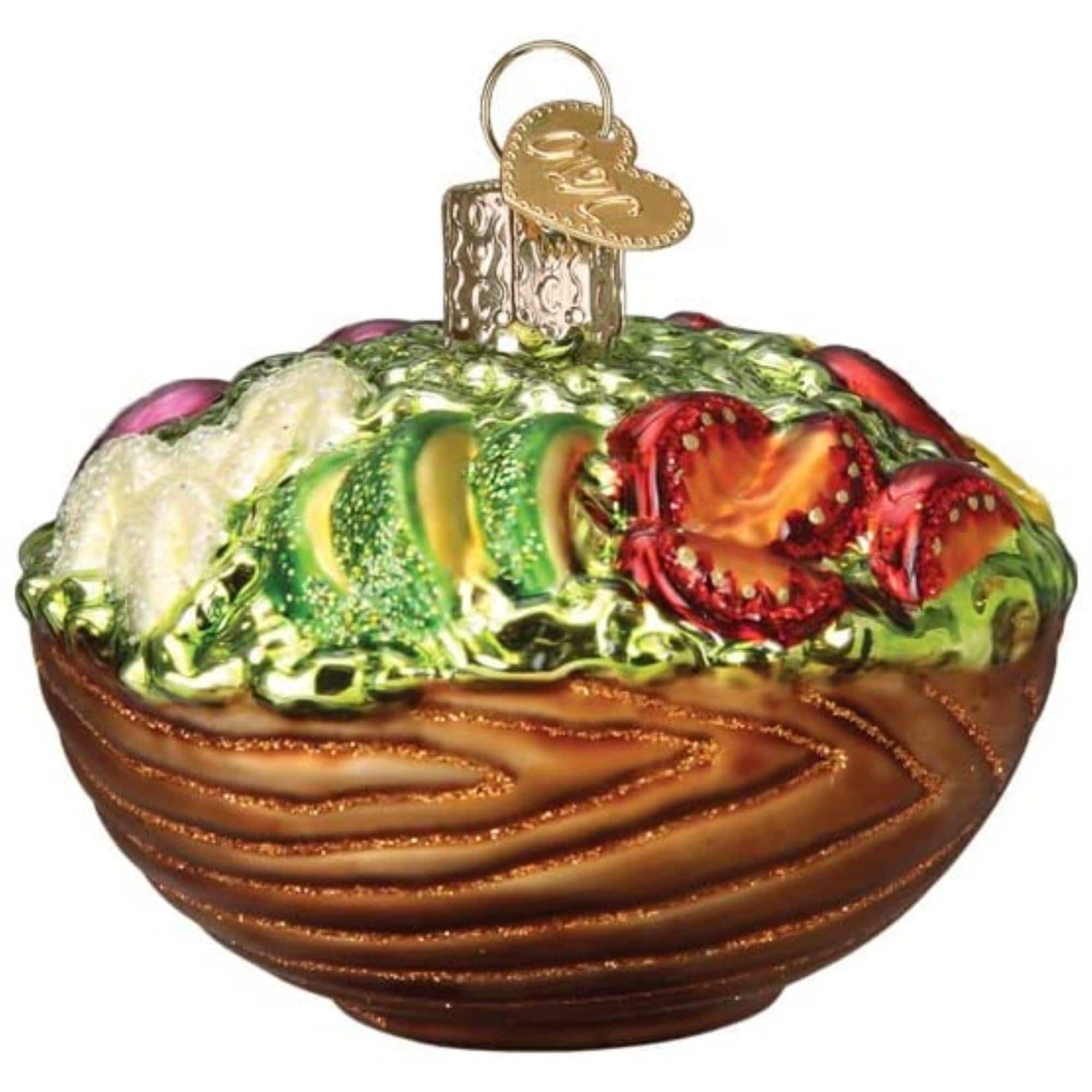 Old World Christmas 729343325273 Blown Glass Ornament for Christmas Tree - Bowl of Salad