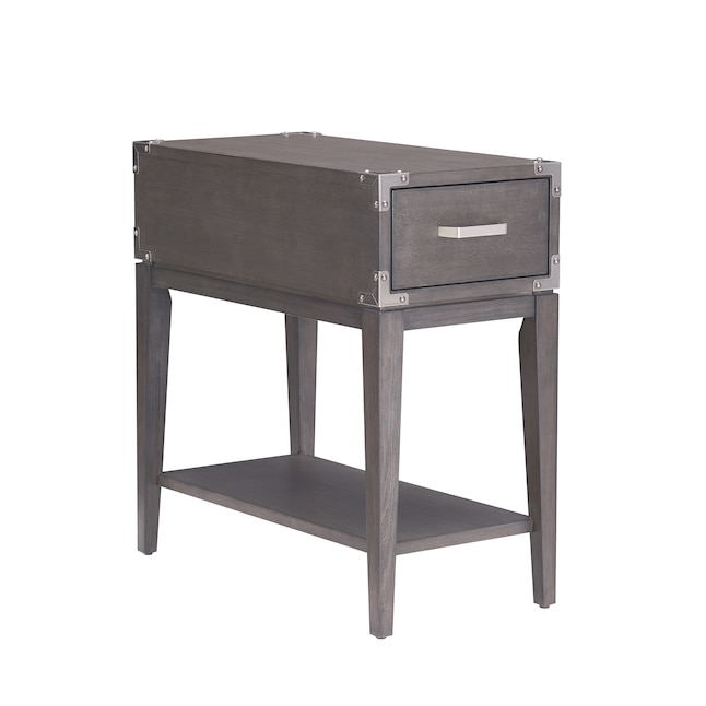 Leick Home Beckett Modern Anthracite, Leick Chairside Lamp Table With Drawer Antique Blackout