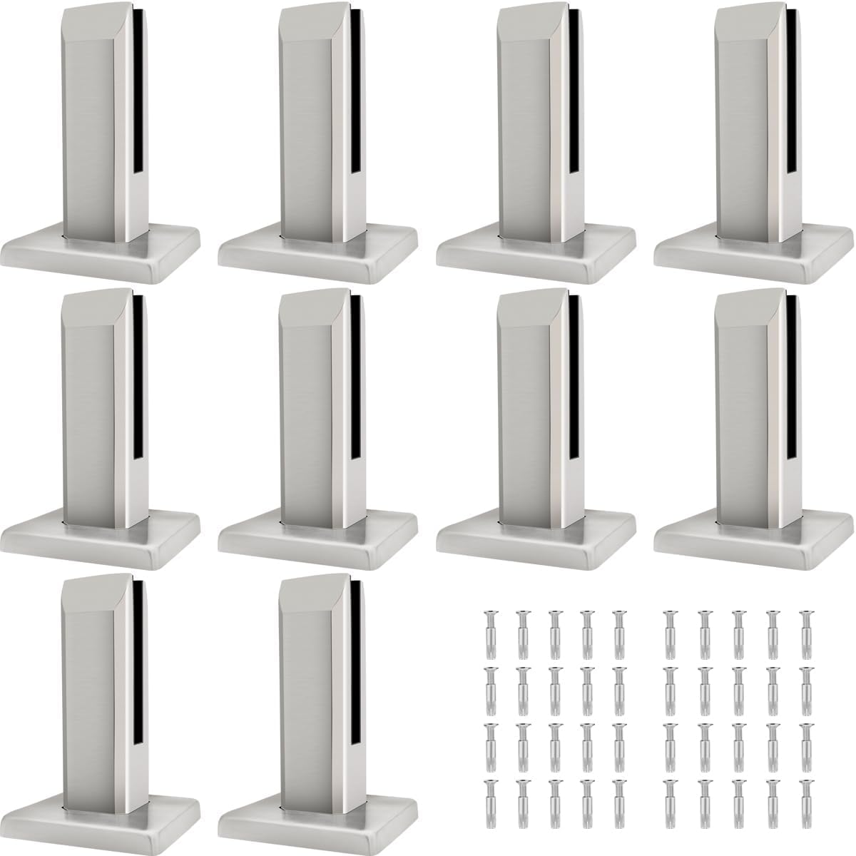 Oyezvary  Stainless Steel Square Glass Railing Spigots Heavy Duty Frameless Clamp Bracket for Deck Pool Fence Balcony Patio Stairs Indoor Outdoor