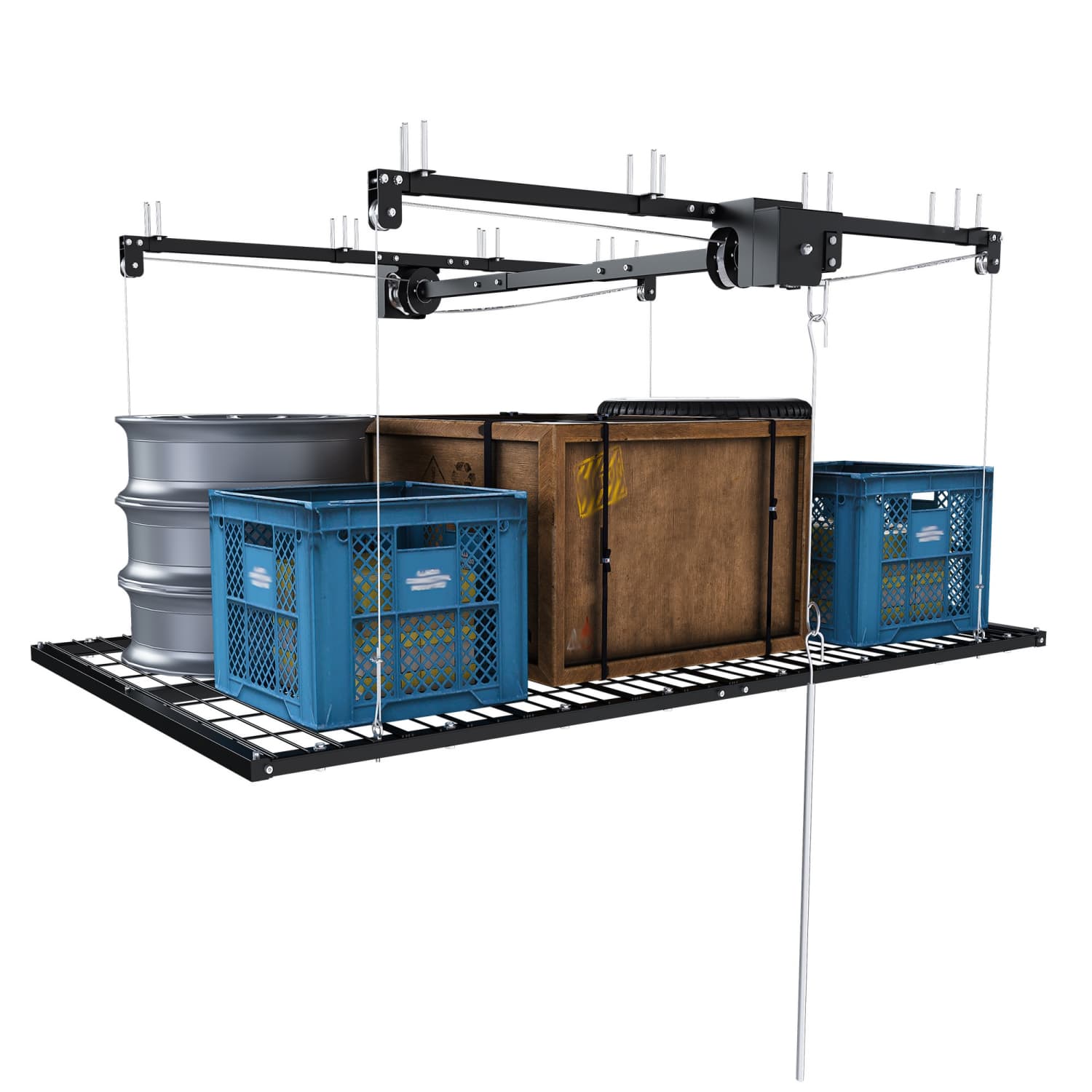 OGETFUUR 350-lb 4x8-ft Garage Ceiling Storage Racks Heavy-duty All ...