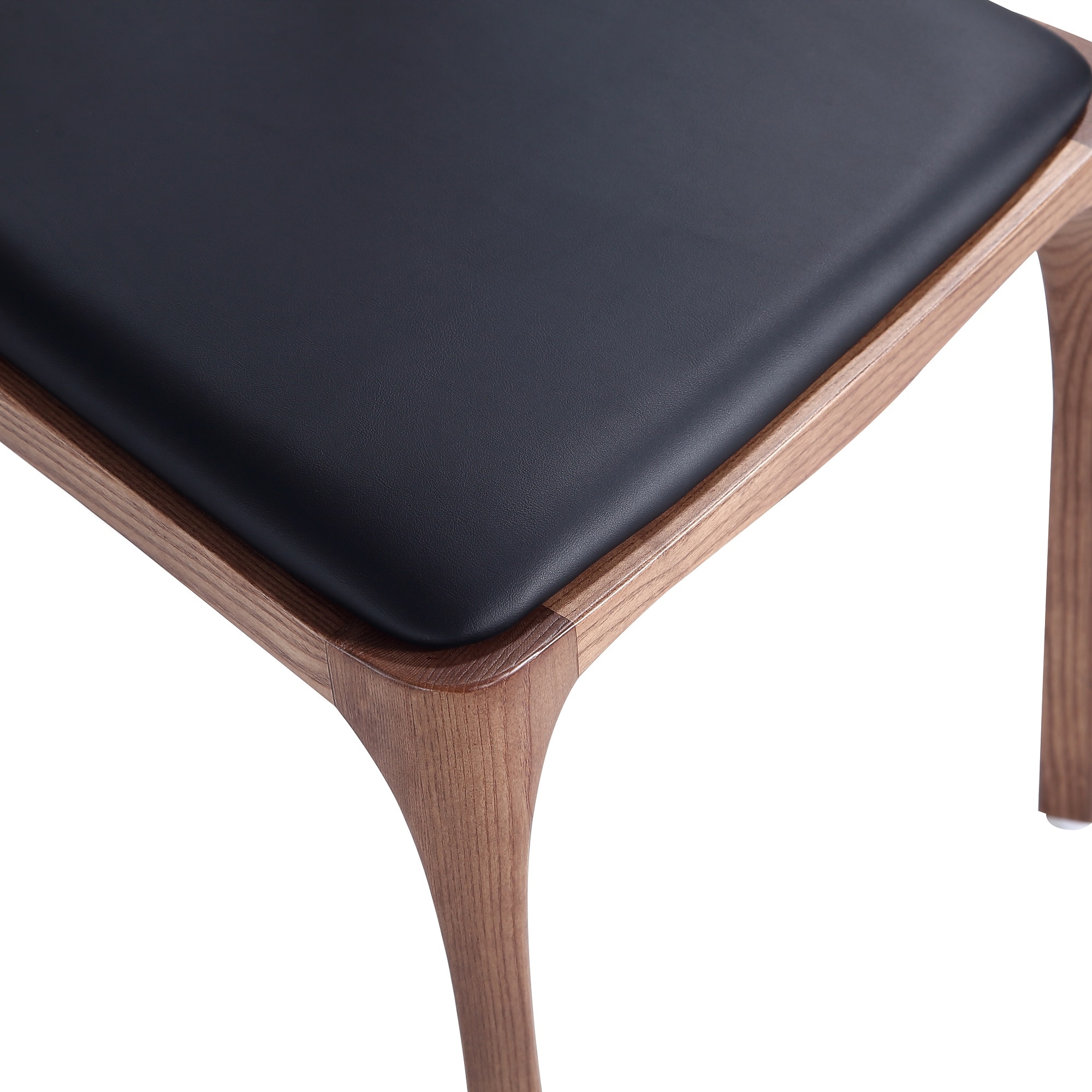Moderno Walnut and Black Stackable Dining Chairs Set