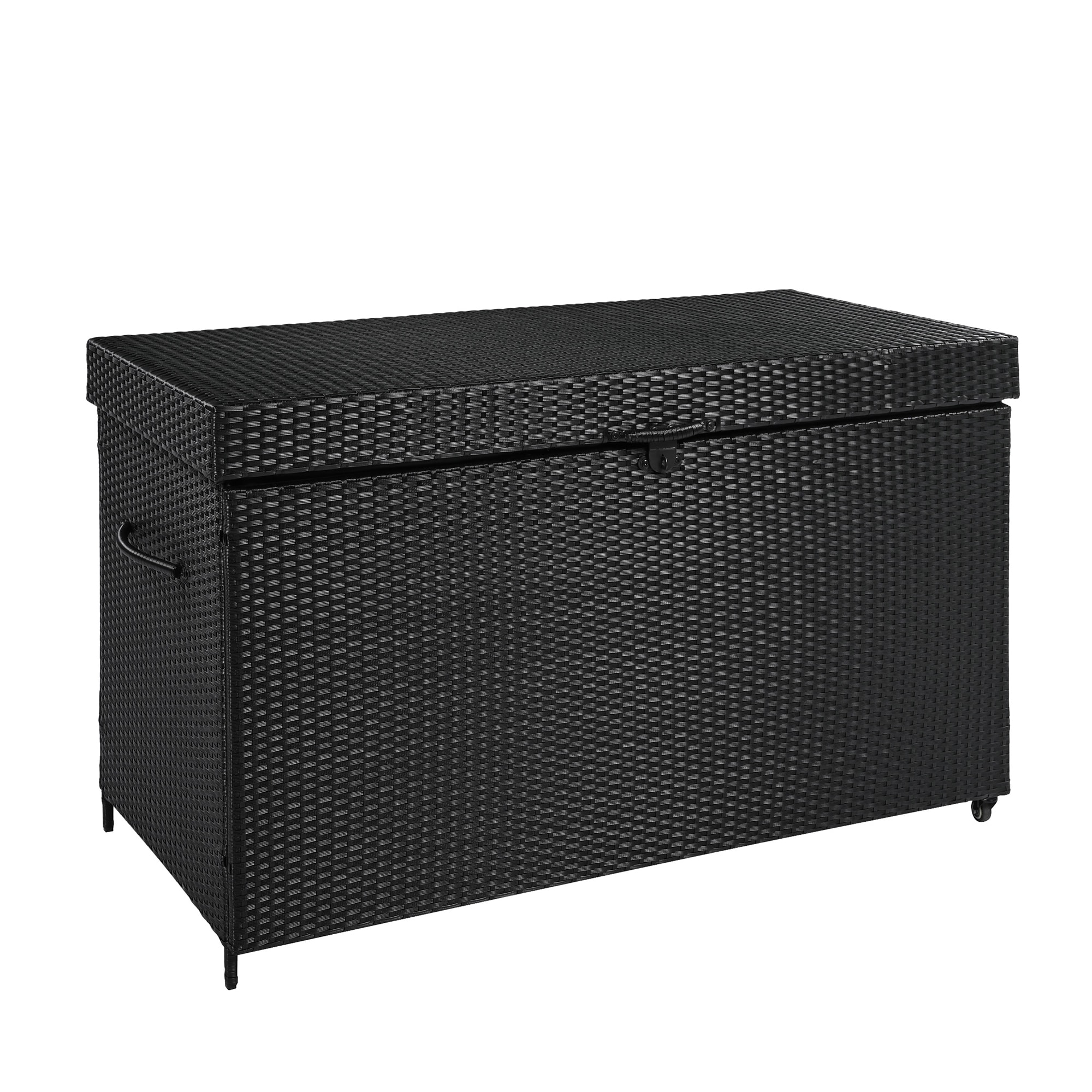 AHIOU HOME ZAAHG-P245457BDB Sonoma 58.7-in L x 27.6-in 200-Gallon Black Metal Deck Box