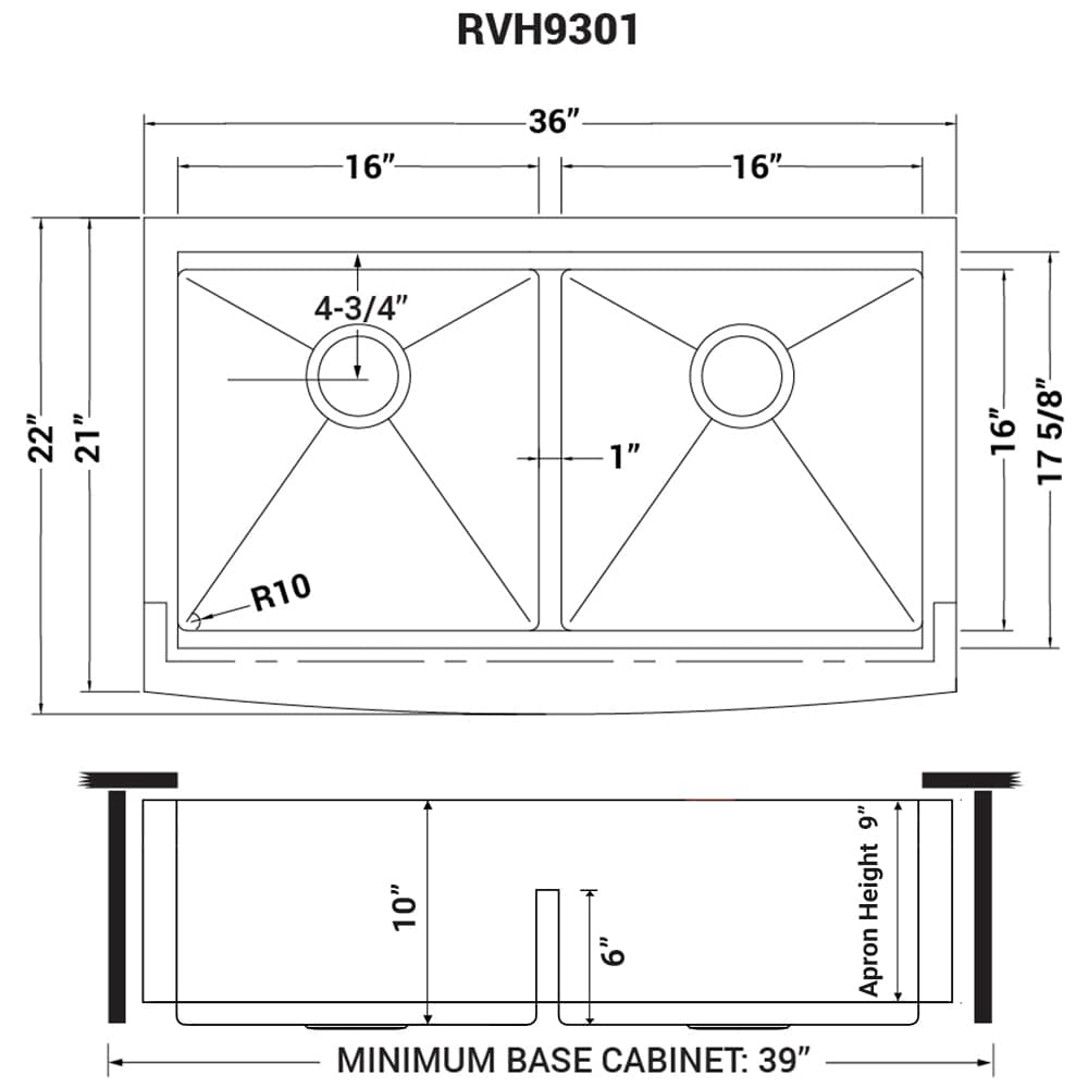Ruvati RVH9301 Kitchen-Sinks - View #12
