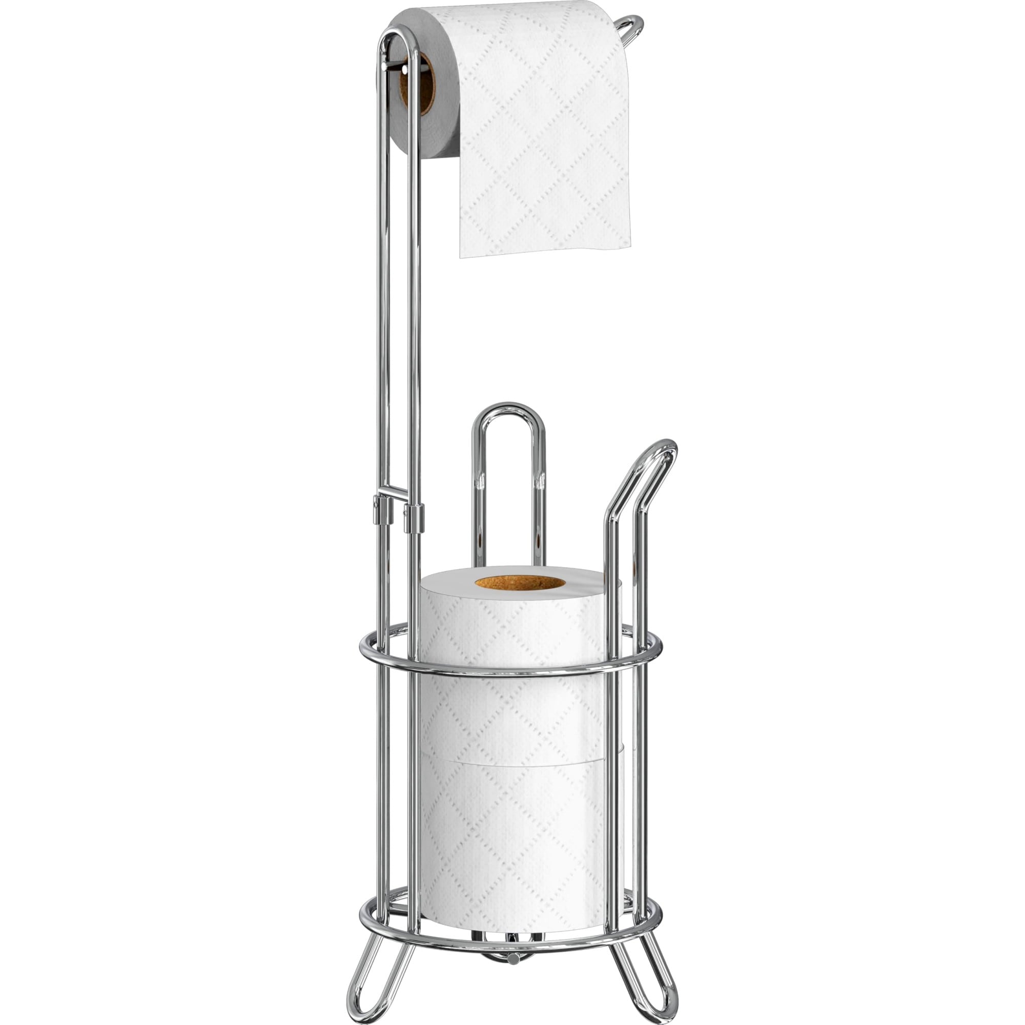 Wudkey Simple Houseware Bathroom Toilet Tissue Paper Roll Storage Holder Stand Silver