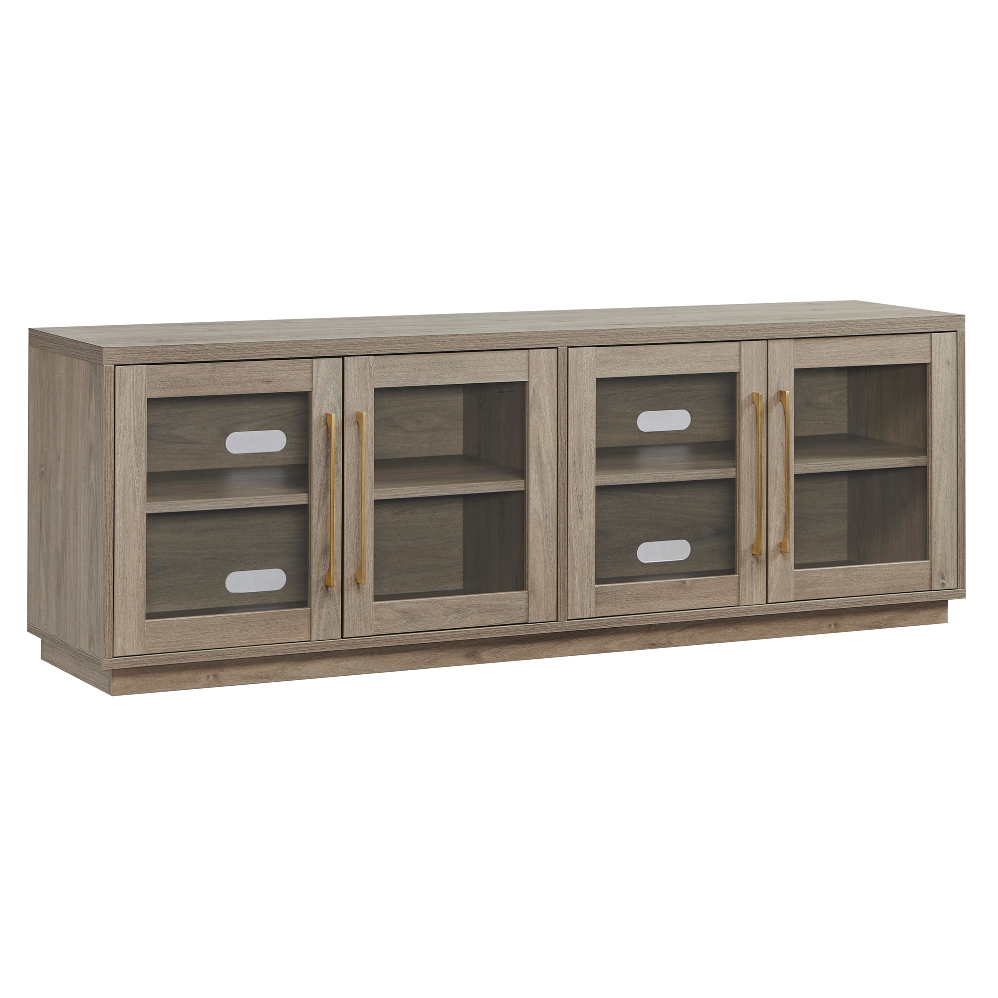 Hailey Home TV1838 Donovan Transitional Antiqued Gray Oak TV stand ( Accommodates TVs more than 70-in )