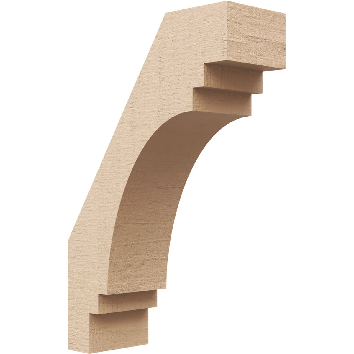 Ekena Millwork BRCUR03X08X12PECRCPR 3-in x 12-in x 8-in Primed Urethane Pescadero Rough Cedar TimberThane Knee Brace