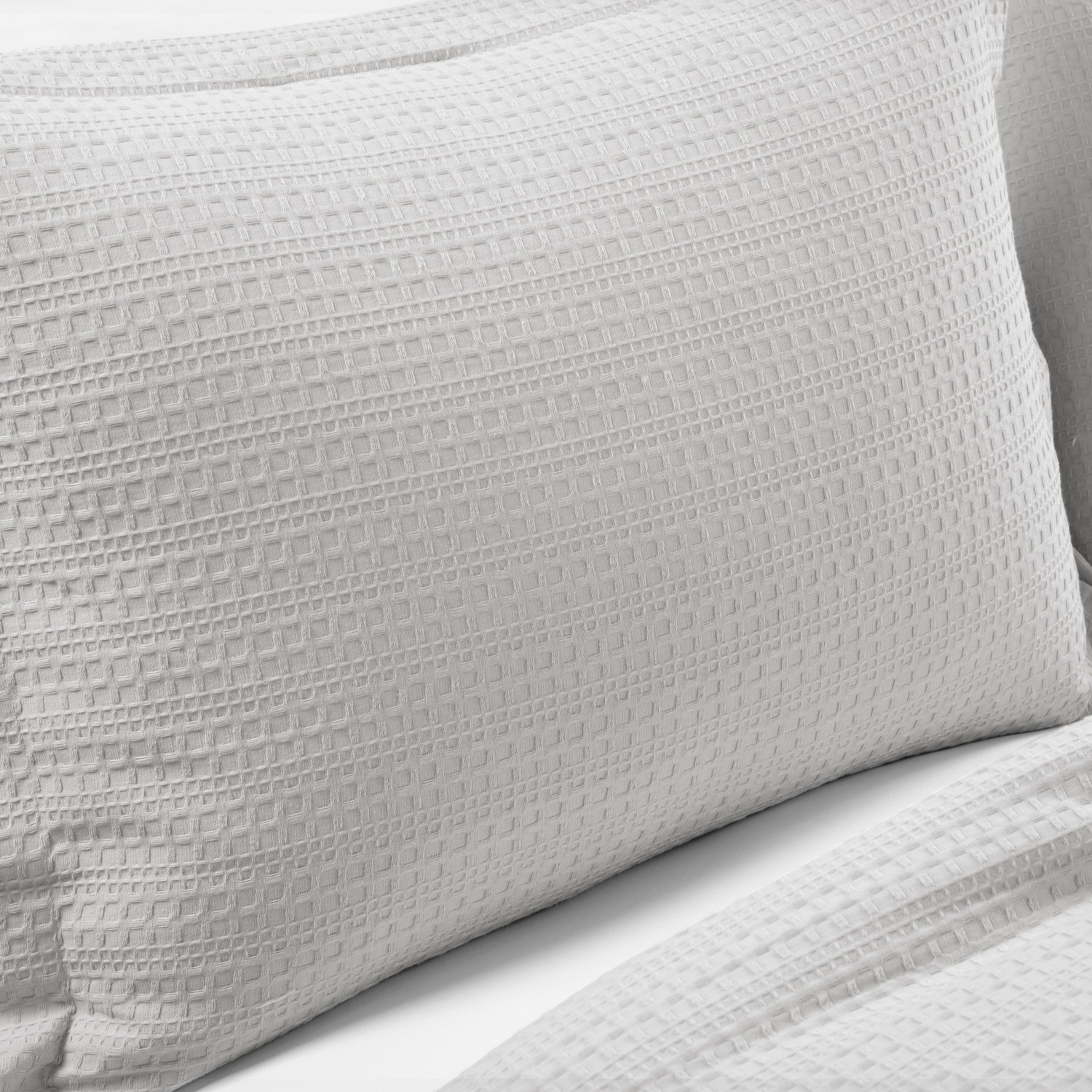 Gray King Cotton Waffle Weave Comforter Set