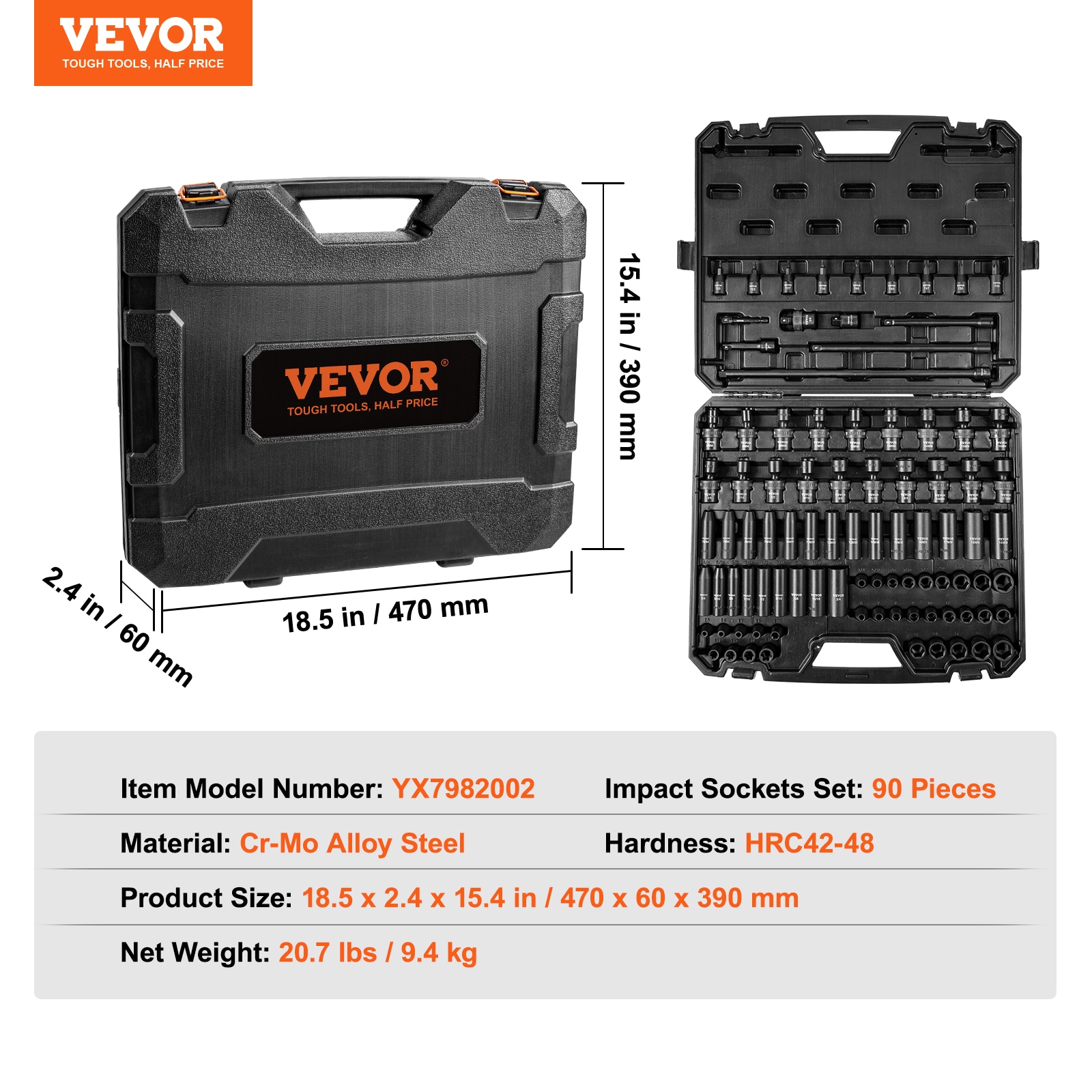 VEVOR CJ38SAECRMO90NGRCV0 Impact-Socket-Sets - View #8