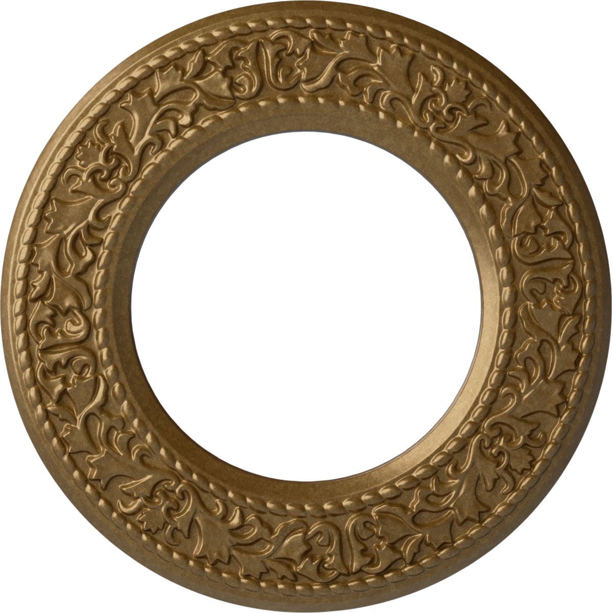 Ekena Millwork CM13BLPAS Blackthorn 13.375-in W x 13.375-in L Painted Pale Gold Polyurethane Whole Ceiling Medallion