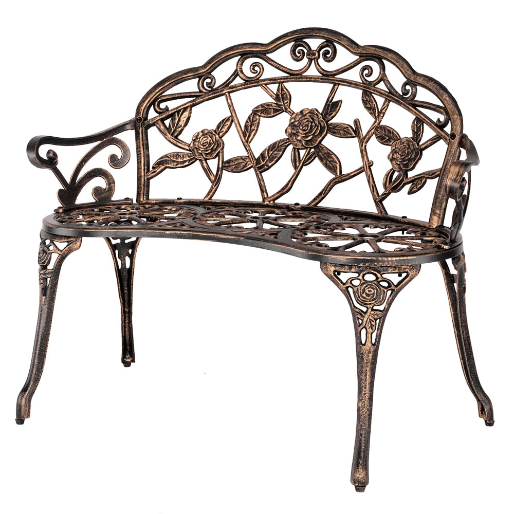 Winado 163469087446 29.25-Inches W x 31-Inches H Bronze Aluminum Garden Bench
