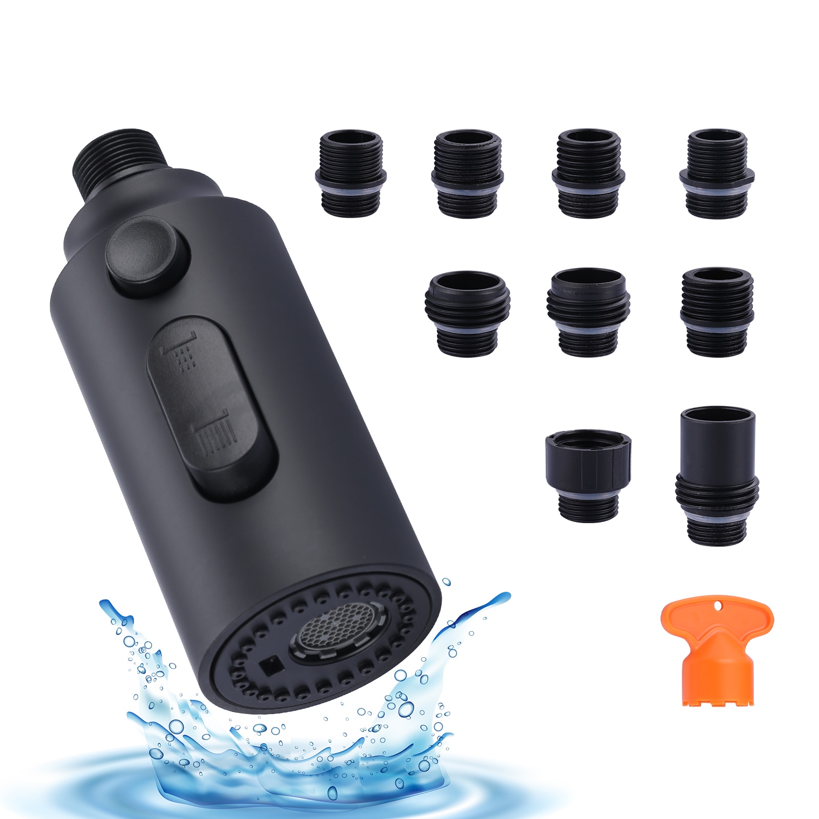 WOWOW H5001B-LW Black Faucet Spray Head