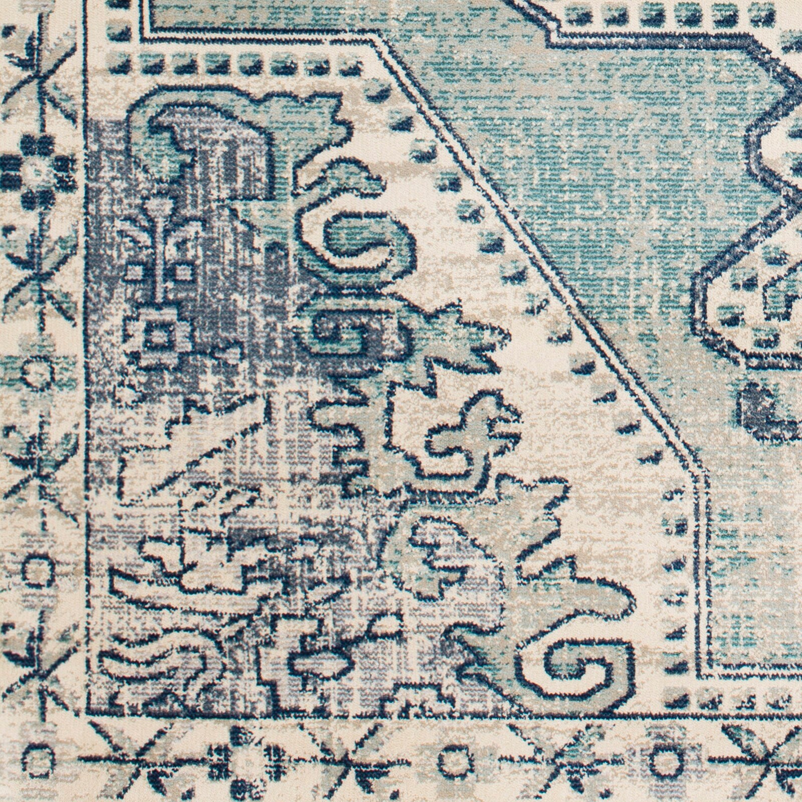 Rectangular Gray Stain-Resistant Synthetic Area Rug