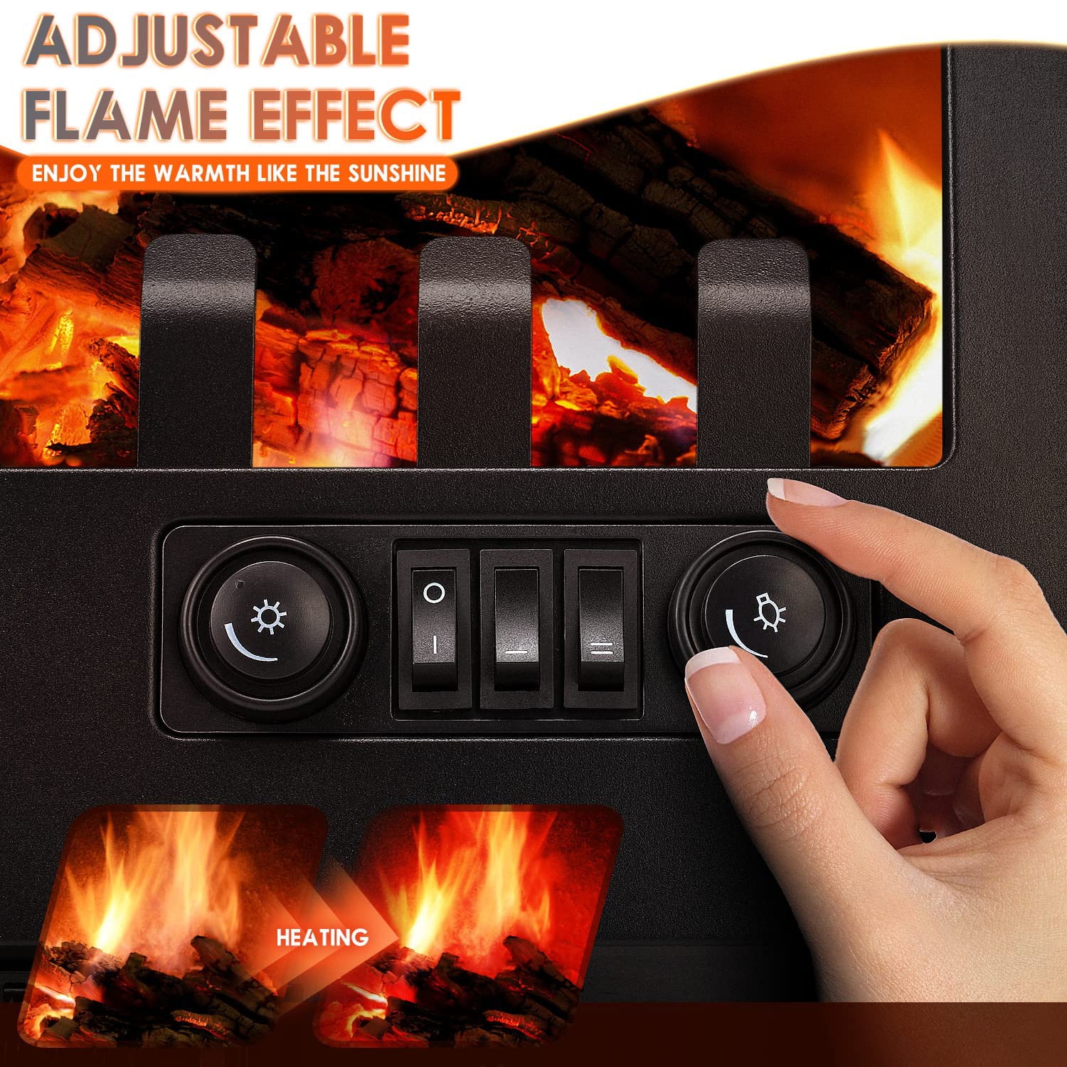 COWSAR S180BP-BLACK Electric-Fireplaces - View #7