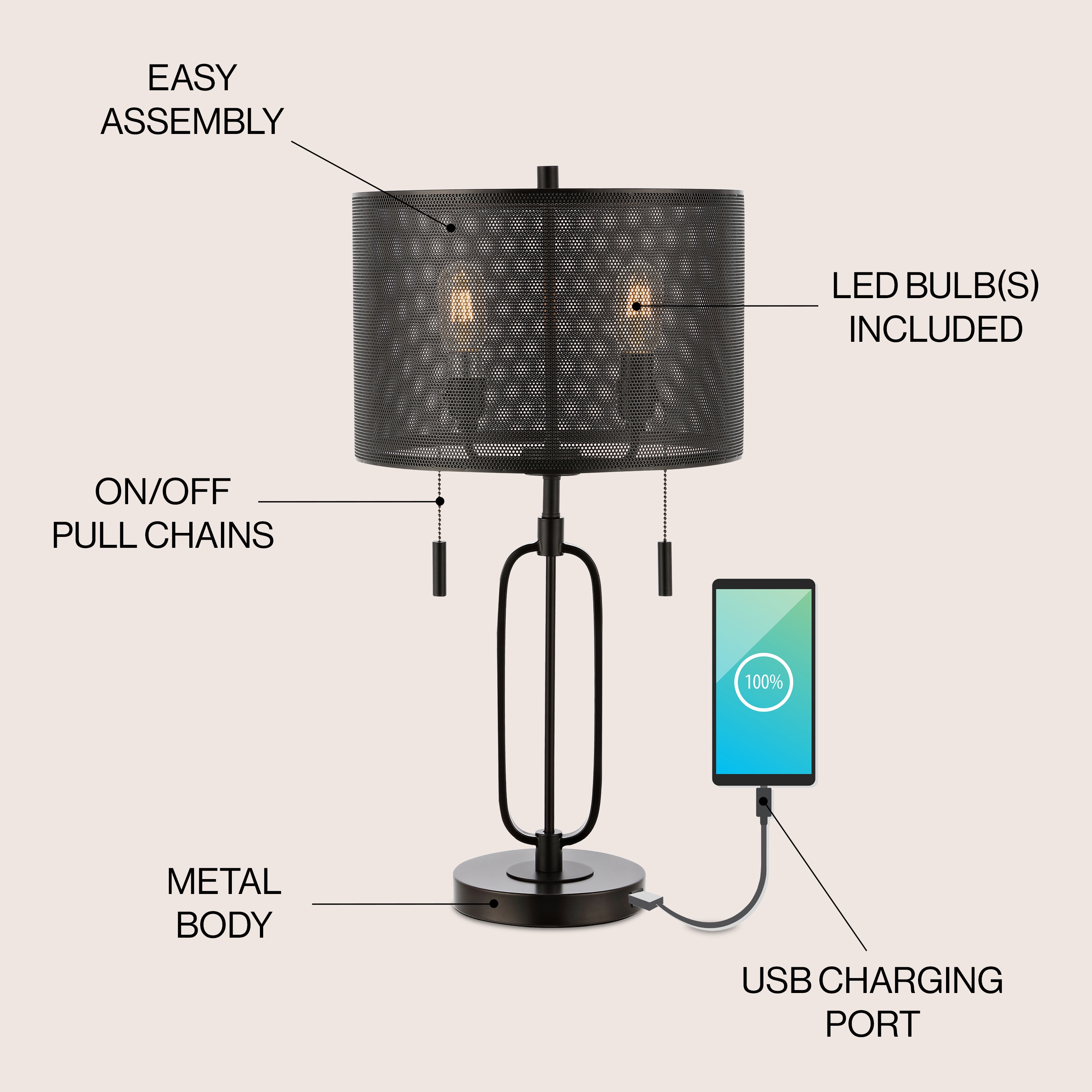 JONATHAN  Y JYL1111A Table-Lamps - View #3