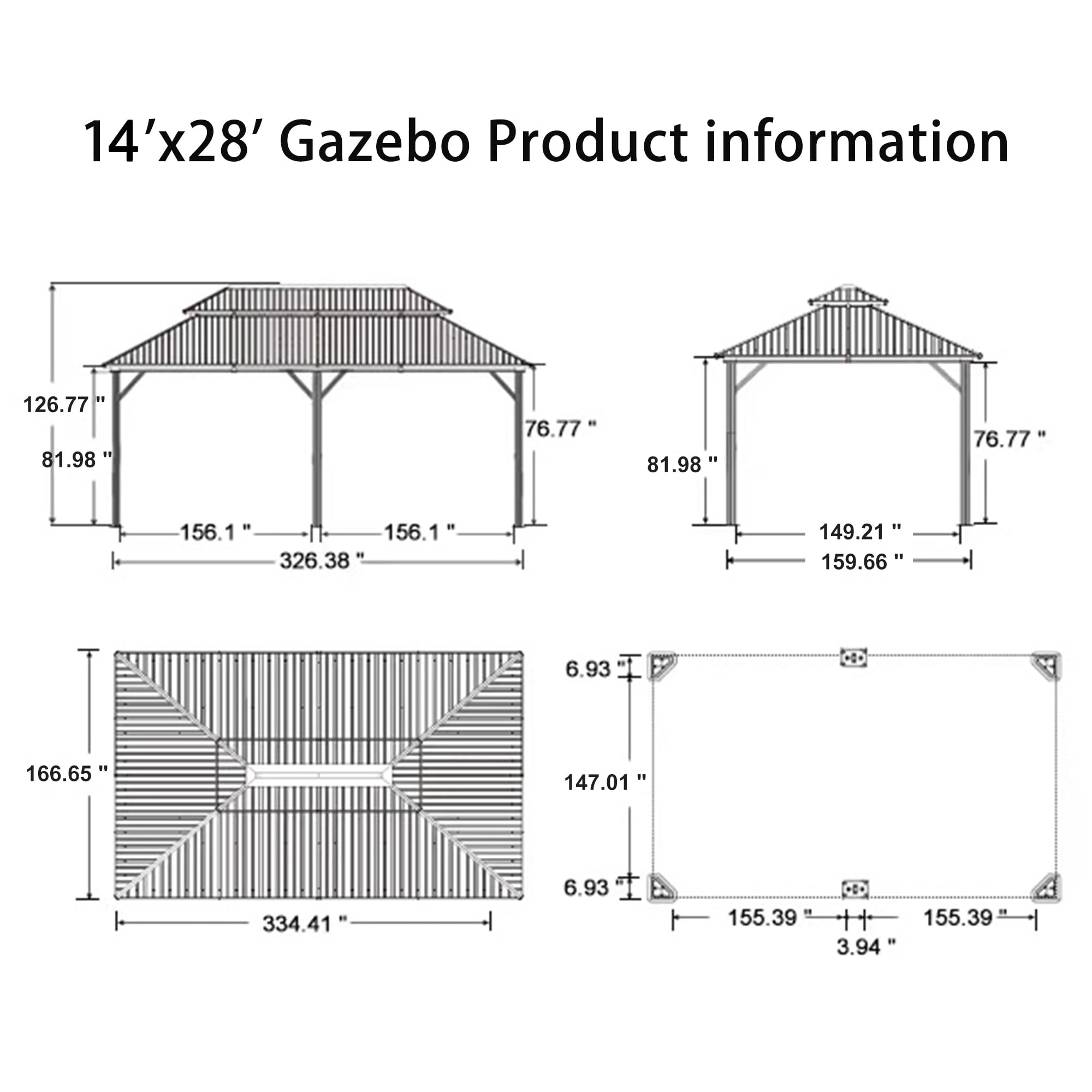 PURPLE LEAF LSMHS1428 Wood-Resin-Gazebos - View #8