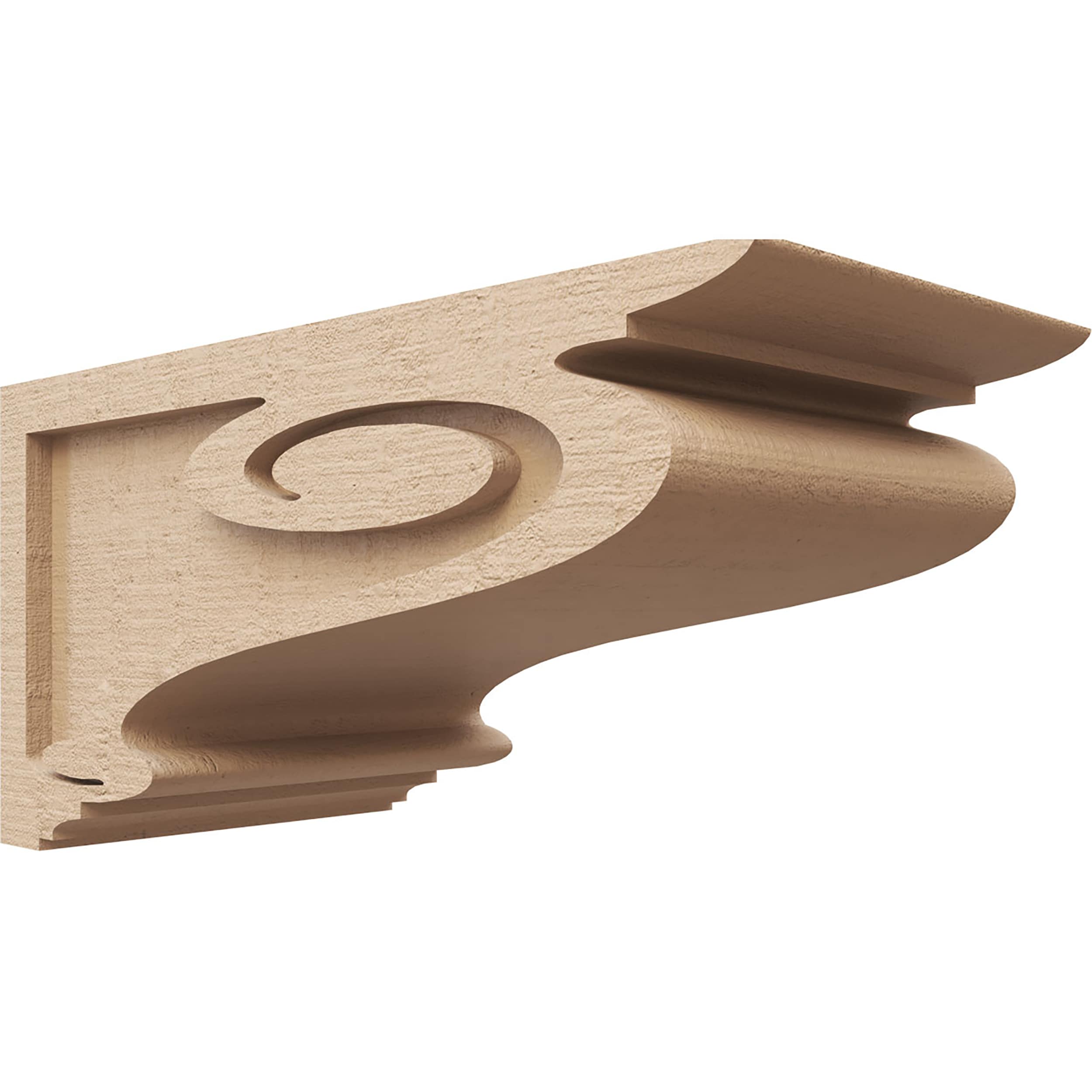 Ekena Millwork CORU08X16X08SCRRCPR 8-in x 16-in x 8-in Rough Cedar Woodgrain TimberThane Primed Urethane Paintable/Stainable Corbel