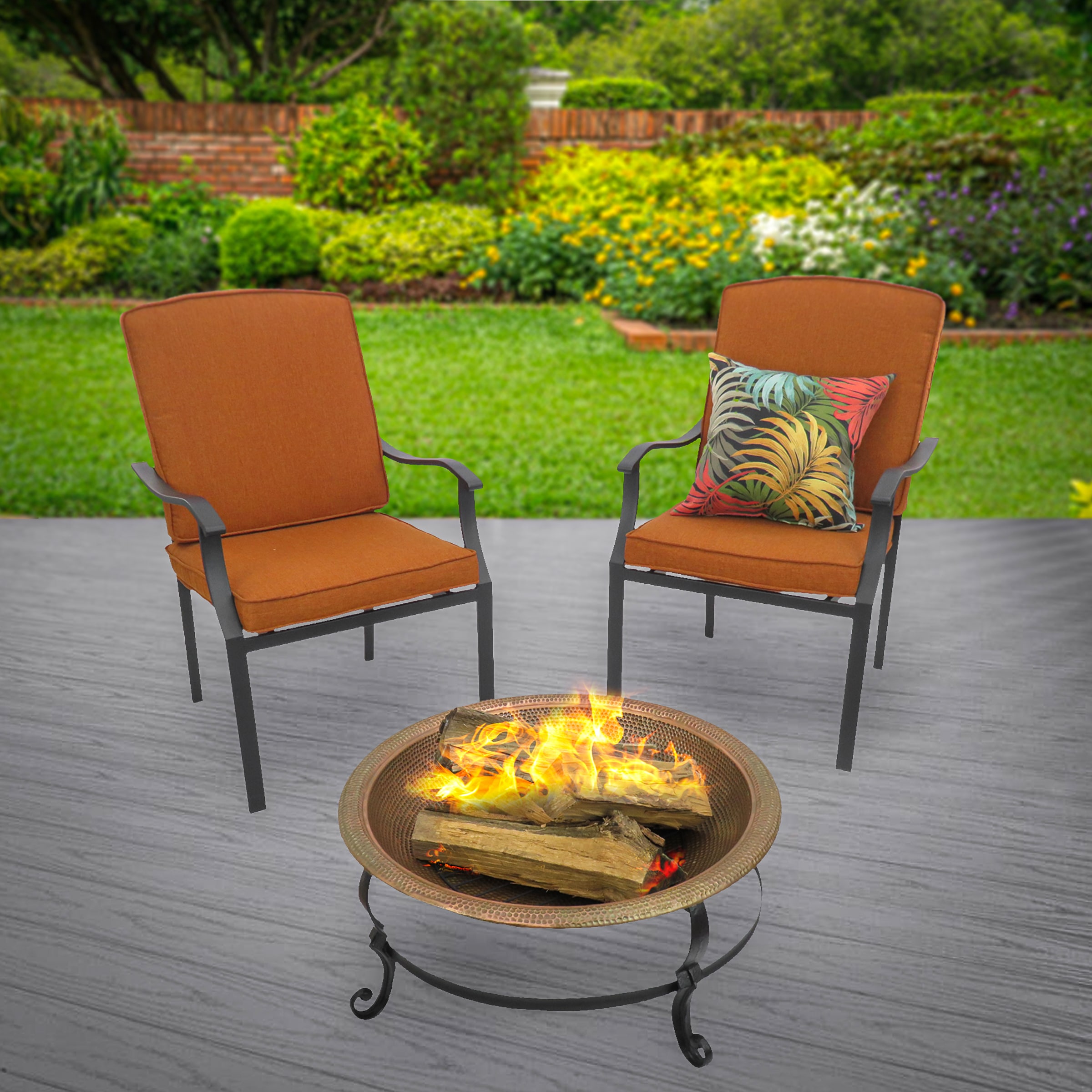 Fire pit on sale chairs lowes