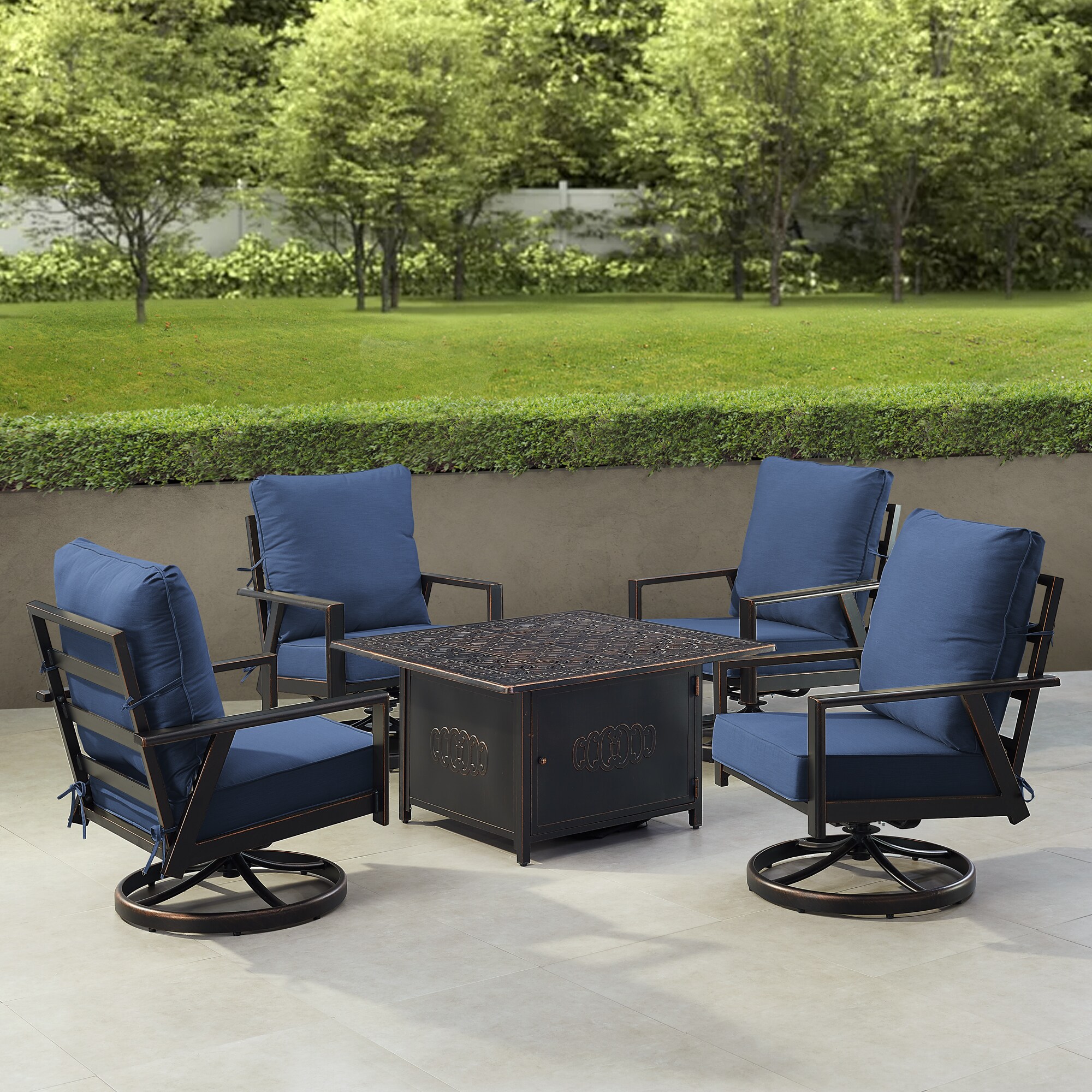 Oakland Living LUX4CHRONINBLCUA Patio-Conversation-Sets - View #3