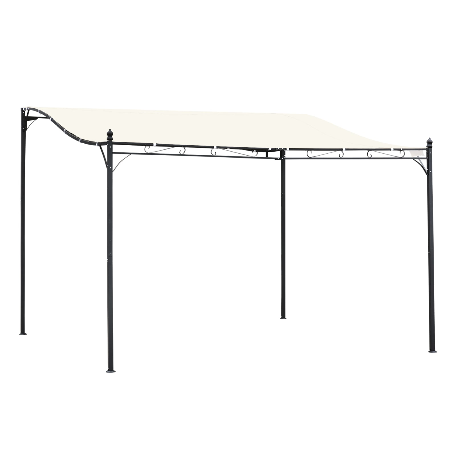 Outsunny 84C-038V01 10' x 13' Steel Outdoor Pergola Gazebo Patio Canopy with WeatherResistant Fabric and Drainage Holes Cream White