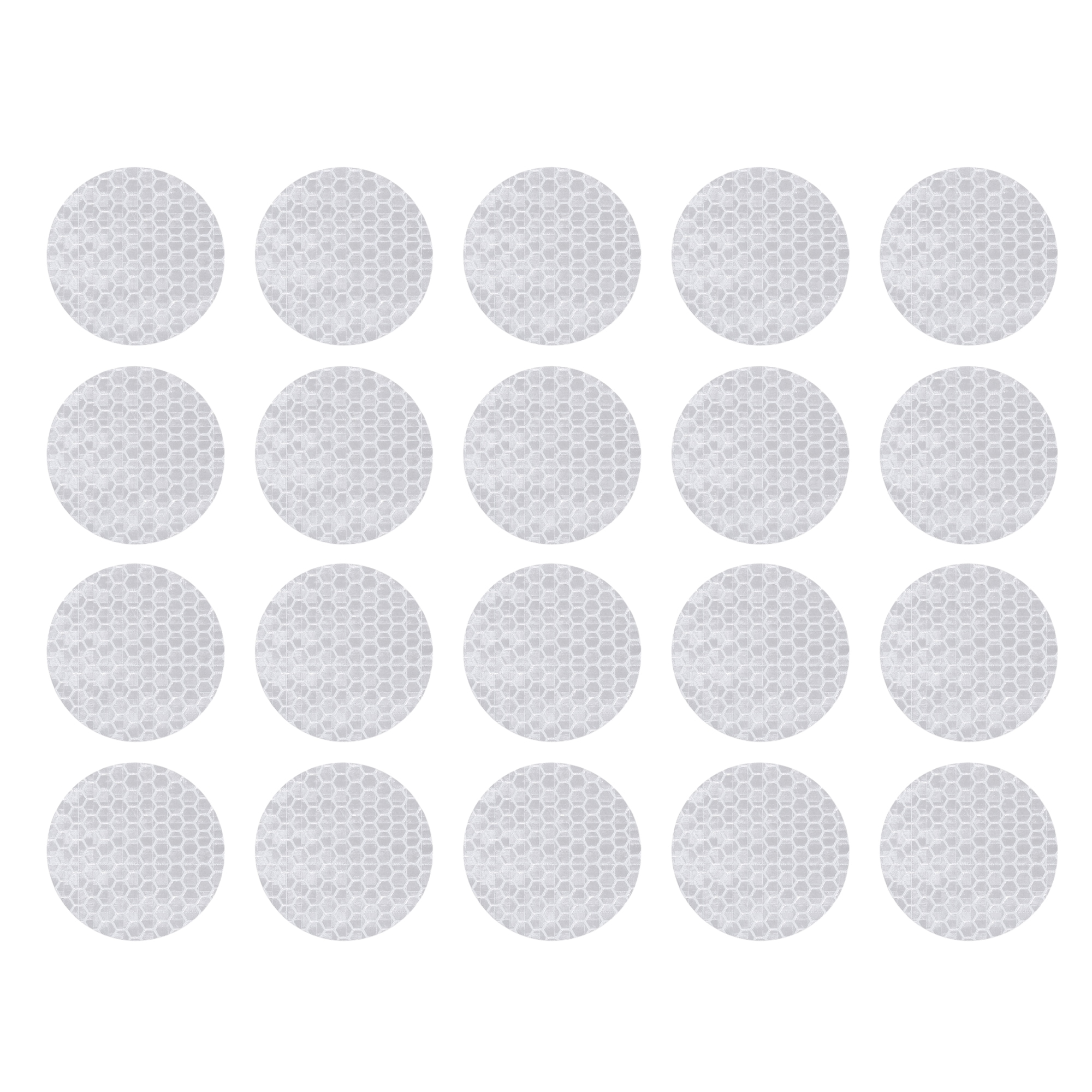 Unique Bargains 20pcs Reflective Stickers 1.97 Inch  OD Round Shape Safety Tape Reflector Universal for Cars Trucks Trailers Waterproof PET White