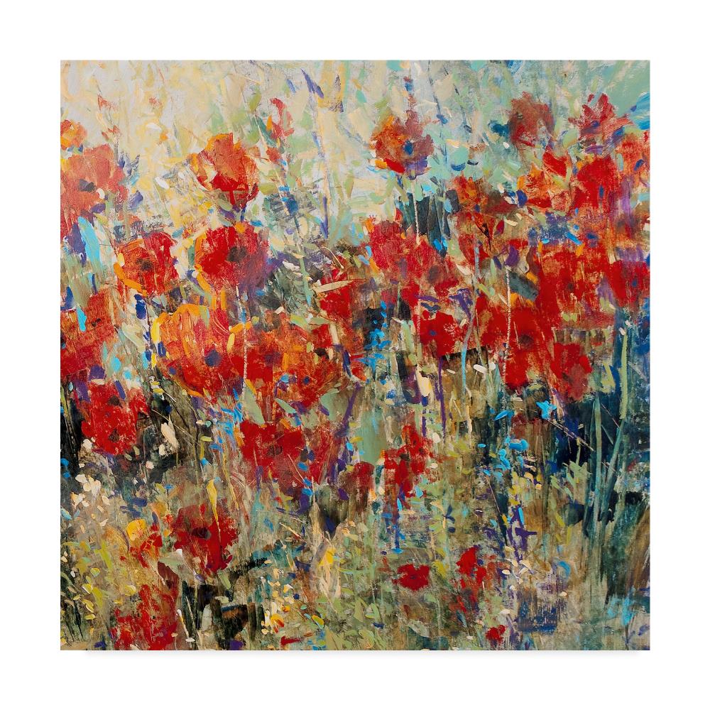 Trademark Fine Art WAG02607-C3535GG Framed 35-Inches H x 35-Inches W Floral Canvas Print