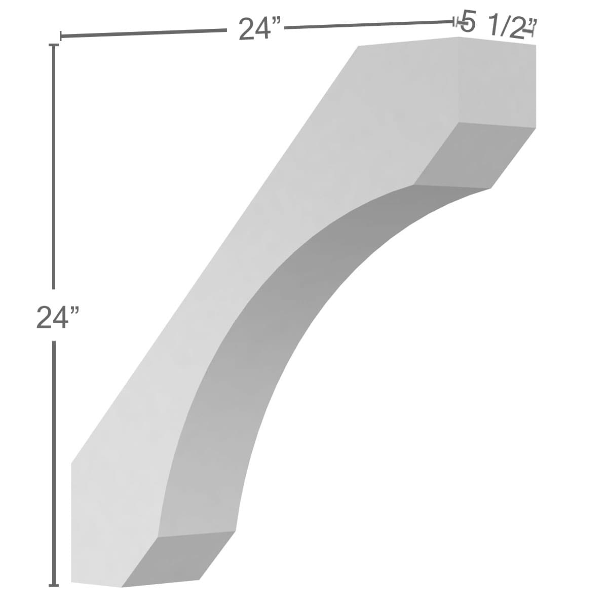 Ekena Millwork BKT24X24X05LE Exterior-Brackets-Braces - View #2