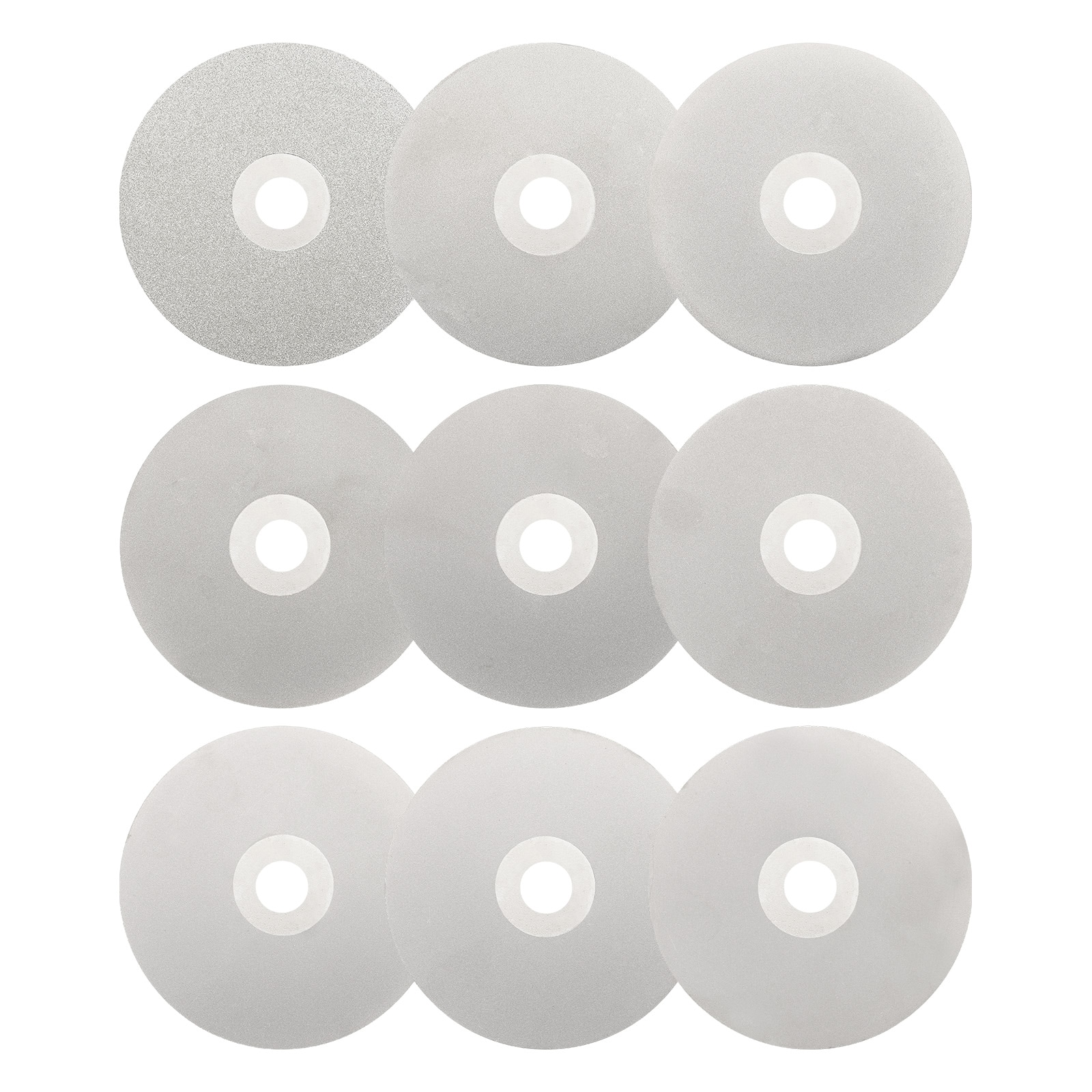 Unique Bargains 9pcs Diamond Flat Lap Disc Set 4 Inch x 5/8 Inch Arbor 120/240/600/1000/1200/1500/2000/2500/3000 Grit Grinding Wheel for Cutting or Sanding Stone #S26011900UX4966