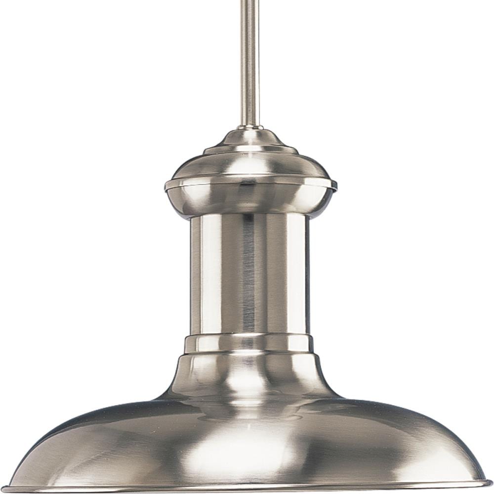 Progress Lighting P5024-09 Brookside 1 -Light Brushed Nickel Coastal Dome Medium Hanging Pendant light