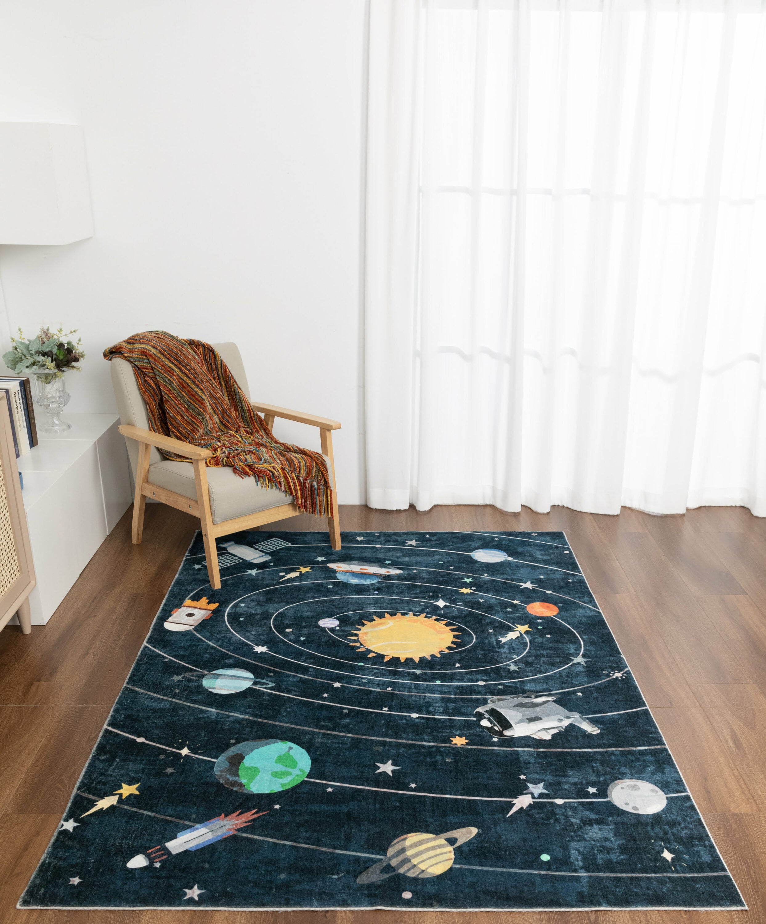 MDA Rugs KR0357 Kids 5 x 7 (ft) Polyester Lavender Rectangular Indoor Animal print Area rug