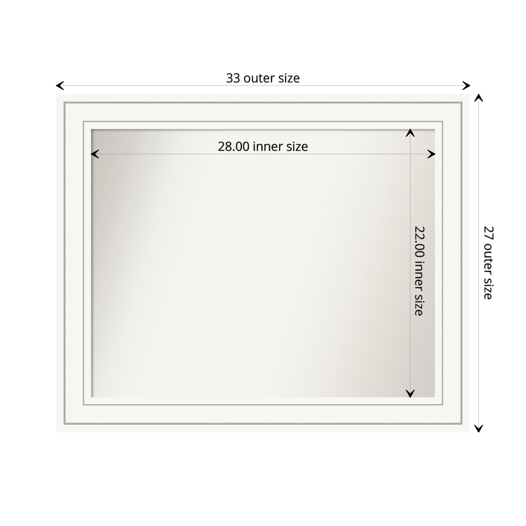 Craftsman White Wood Rectangular Bathroom Wall Mirror