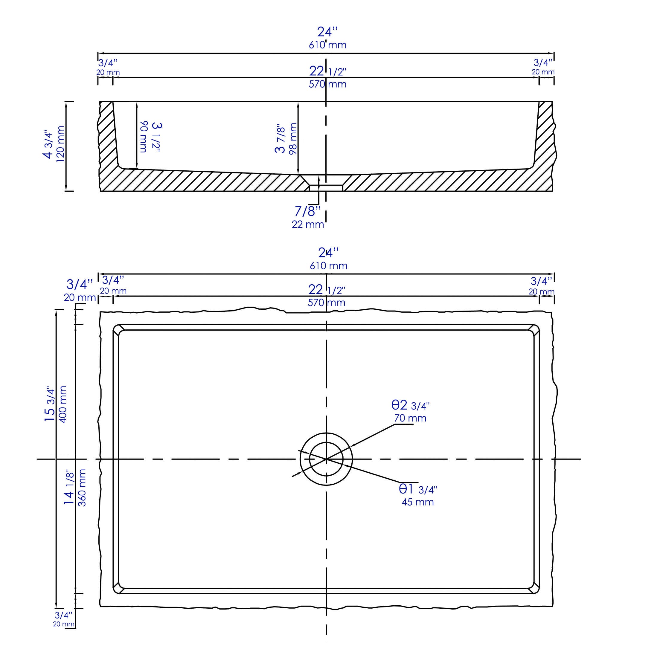 ALFI ABCO24R Bath-Sink - View #6