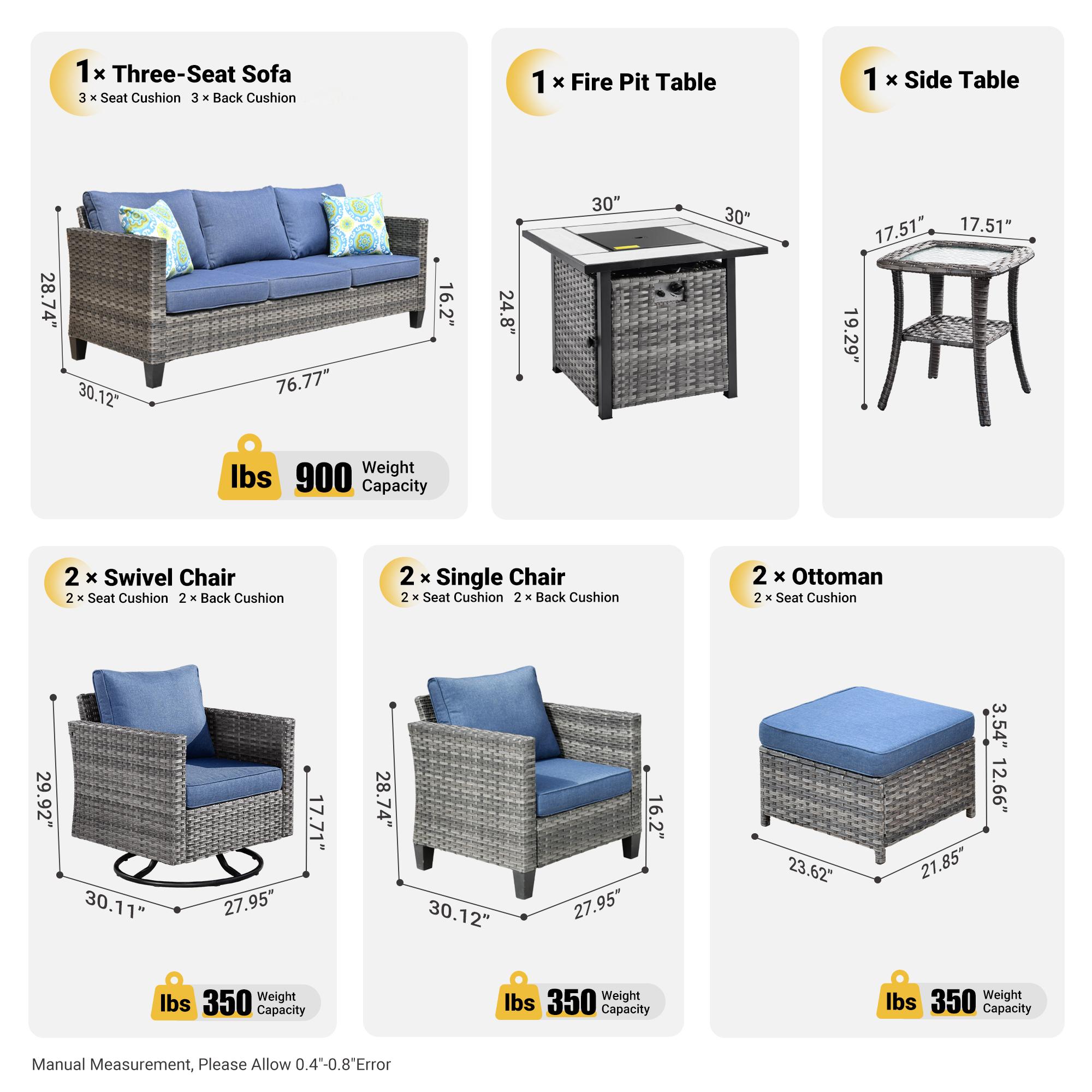 Ovios FPRS003-9Y Patio-Conversation-Sets - View #10