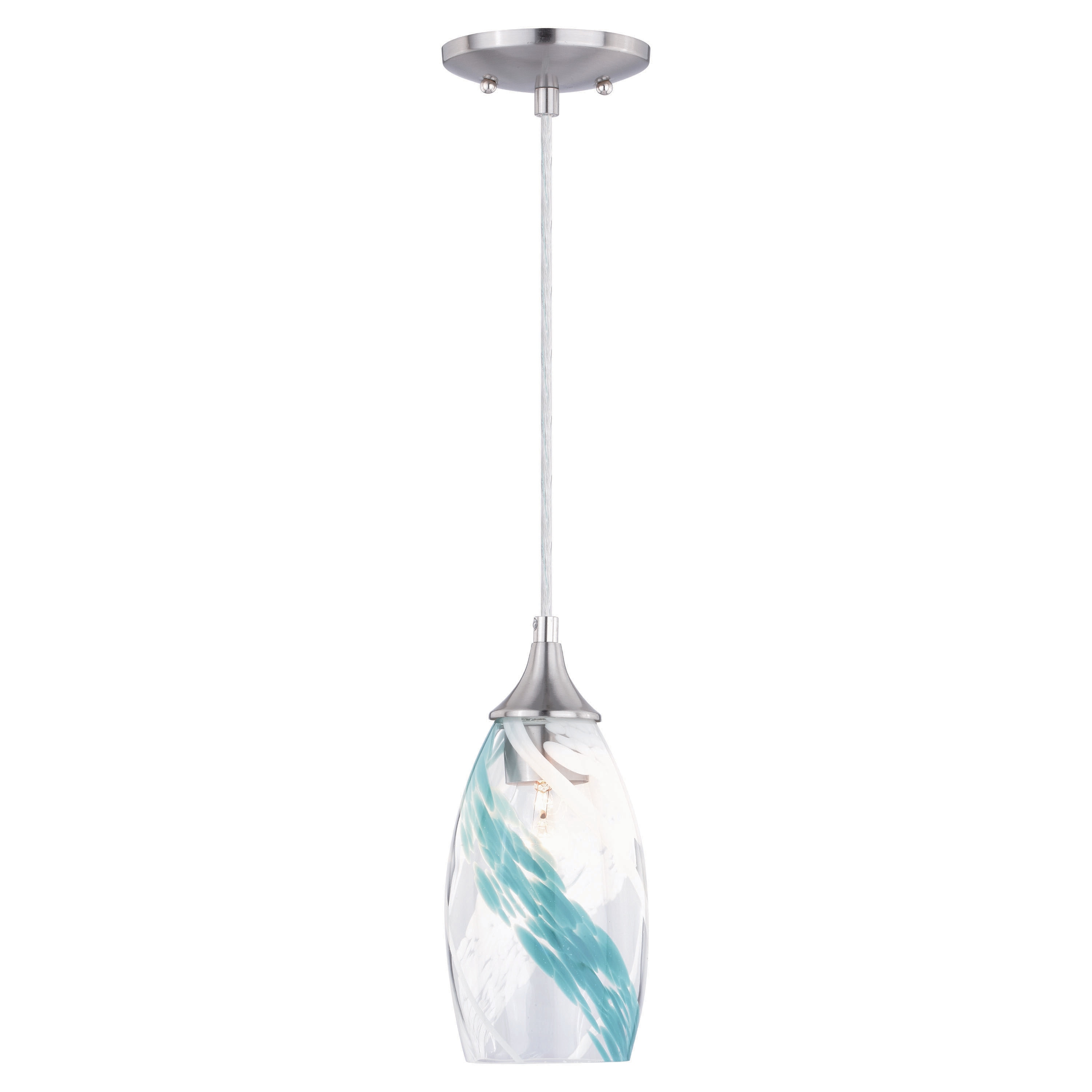 Cascadia Milano Satin Nickel Transitional Art Glass Bell Led Mini ...