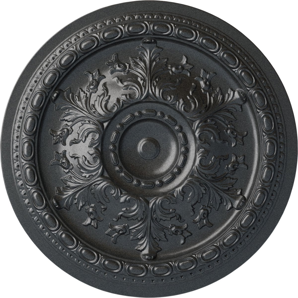 Ekena Millwork CM38OSPES Oslo 38.375-in W x 38.375-in L Painted Pewter Polyurethane Whole Ceiling Medallion
