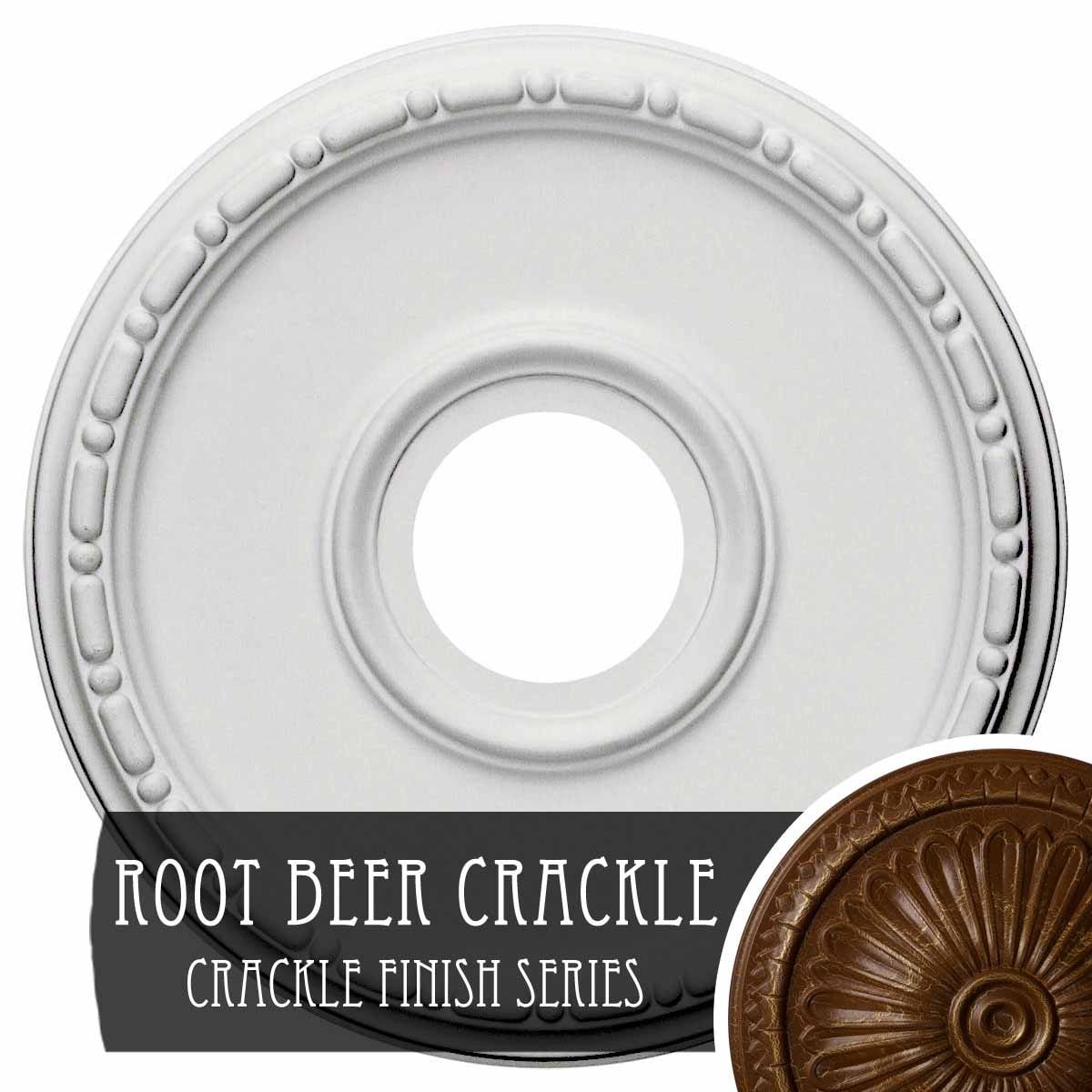 Ekena Millwork CM16MERBC Medea 16.5-in W x 16.5-in L Painted Root Beer Crackle Polyurethane Whole Ceiling Medallion