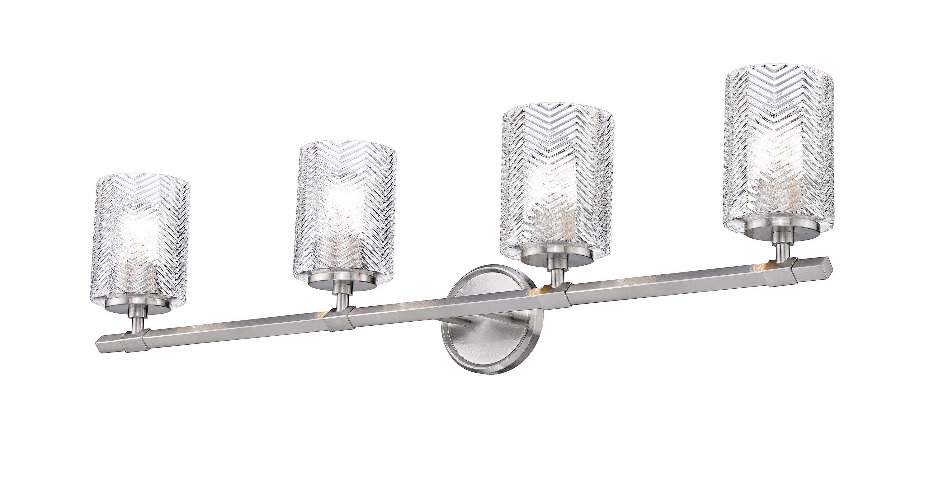 Z-Lite 1934-4V-BN Dover Street 33-in 4-Light Brushed Nickel Transitional Vanity Light
