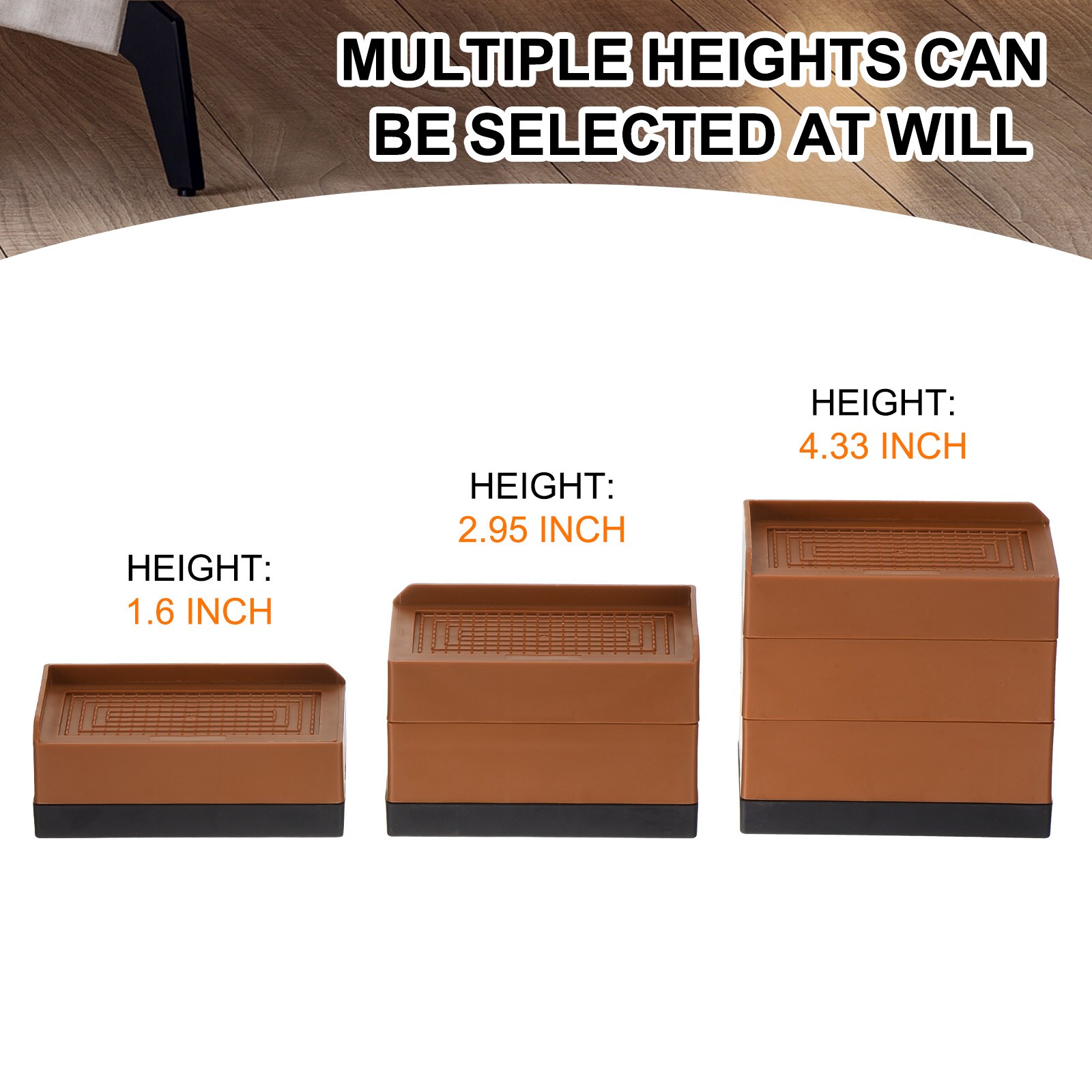 Unique Bargains S25112601UX1347 Bed-Risers - View #3